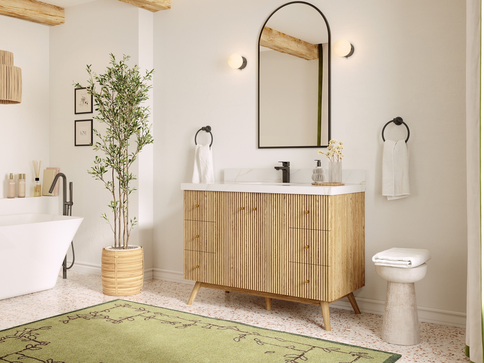 Pasadena White Oak 48 in. W x 22 in. D Single Sink Bathroom Vanity - Willow Bath and Vanity