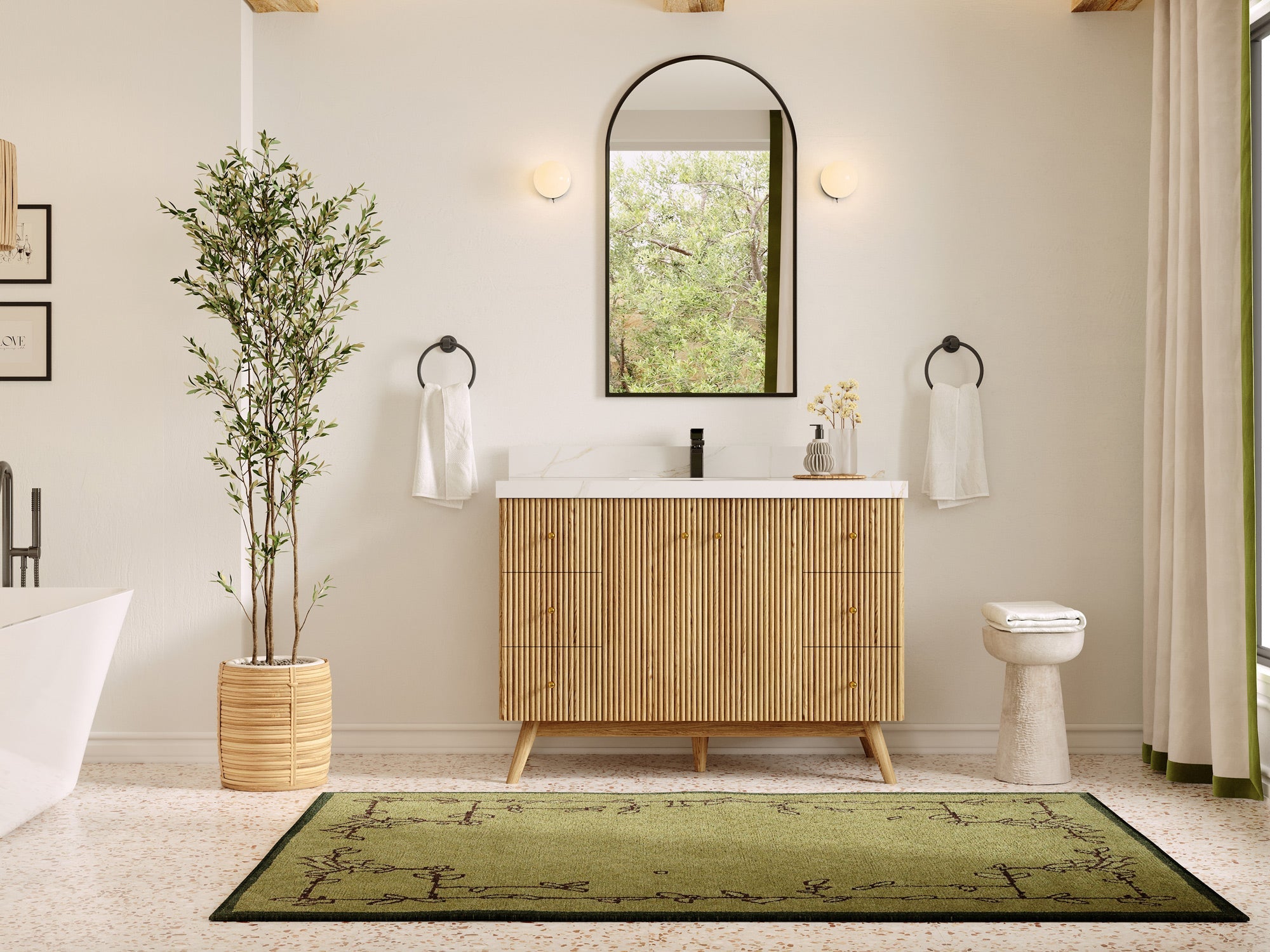 Pasadena White Oak 48 in. W x 22 in. D Single Sink Bathroom Vanity - Willow Bath and Vanity