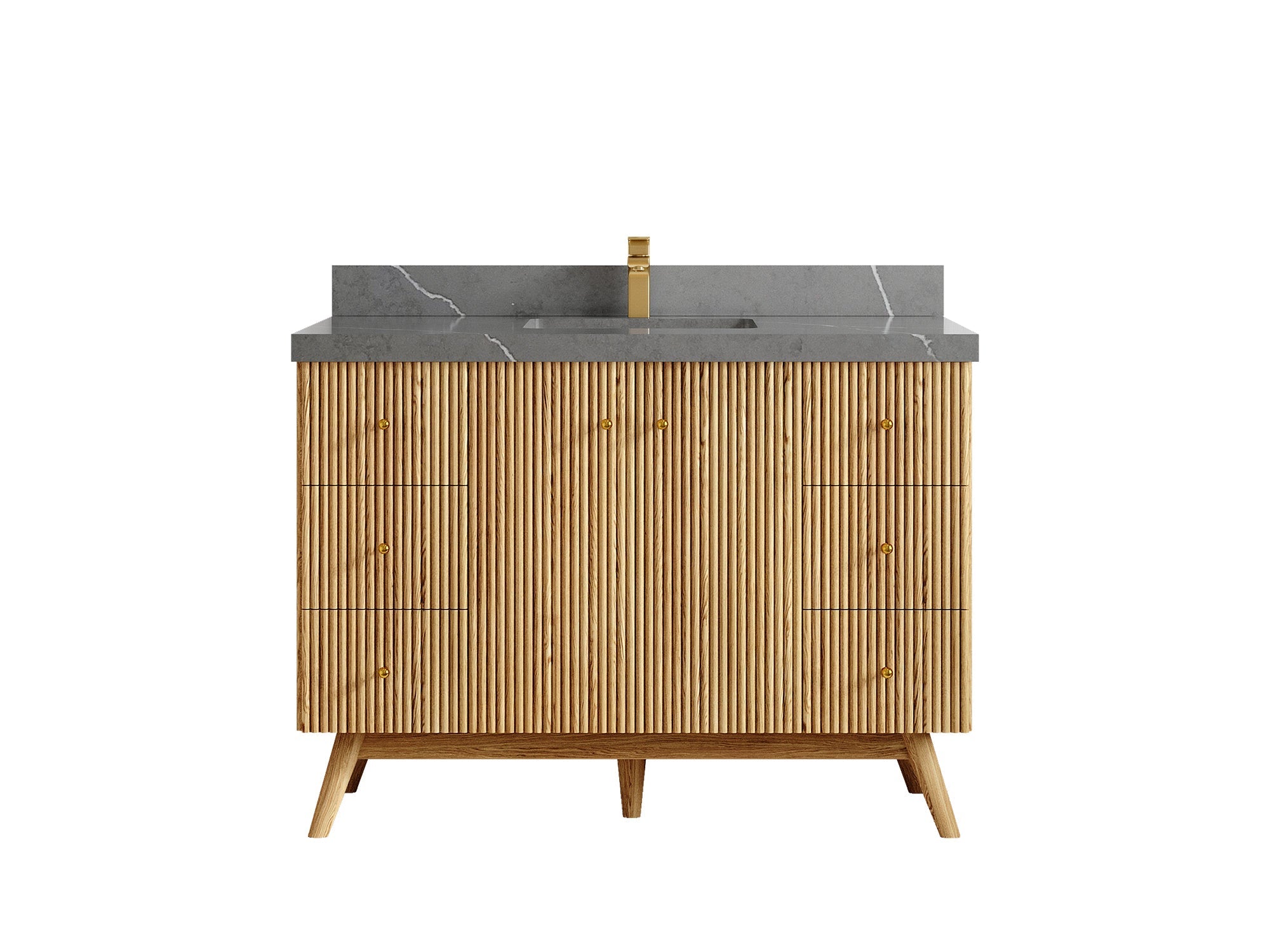 Pasadena White Oak 48 in. W x 22 in. D Single Sink Bathroom Vanity - Willow Bath and Vanity