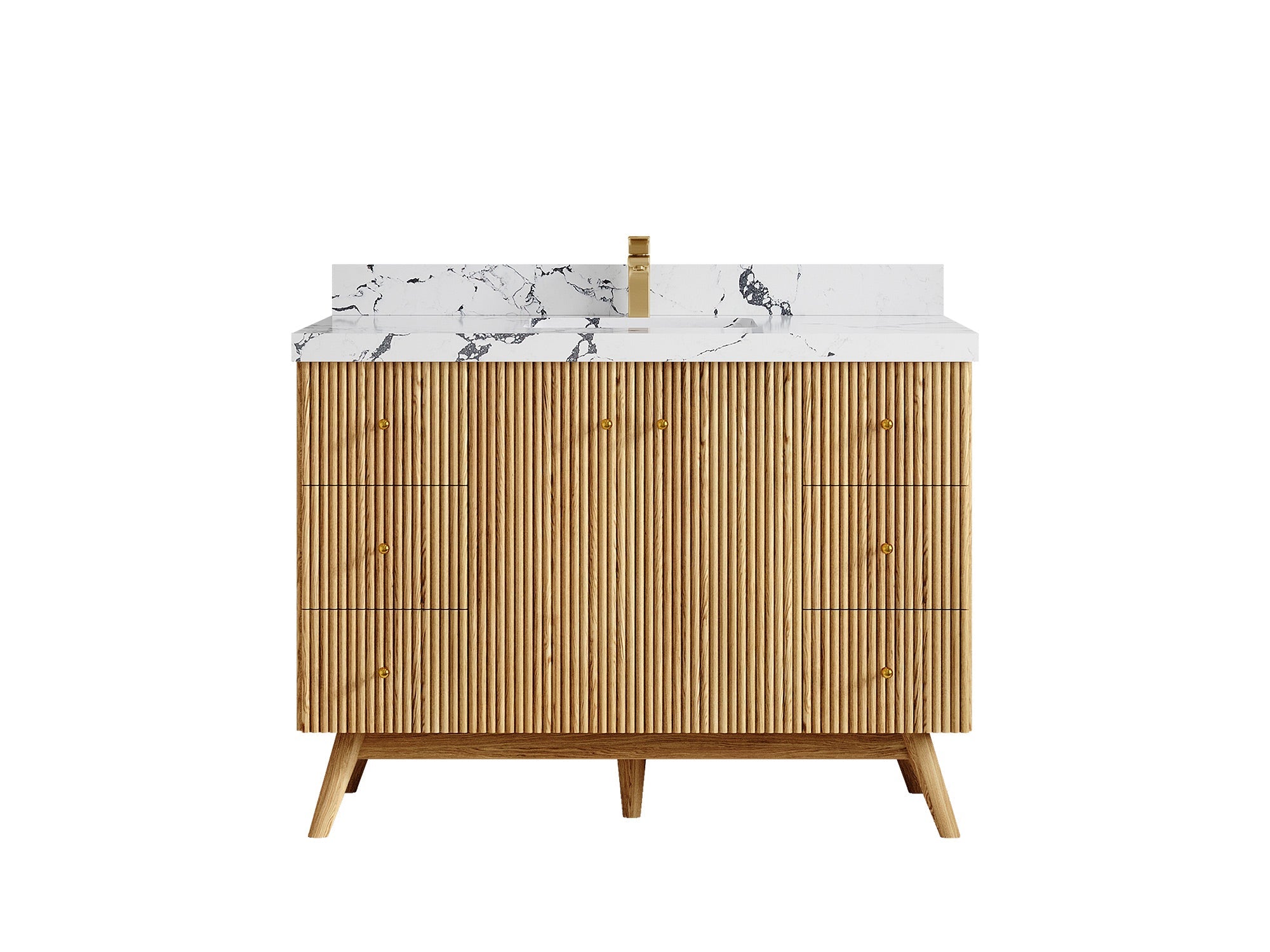 Pasadena White Oak 48 in. W x 22 in. D Single Sink Bathroom Vanity - Willow Bath and Vanity