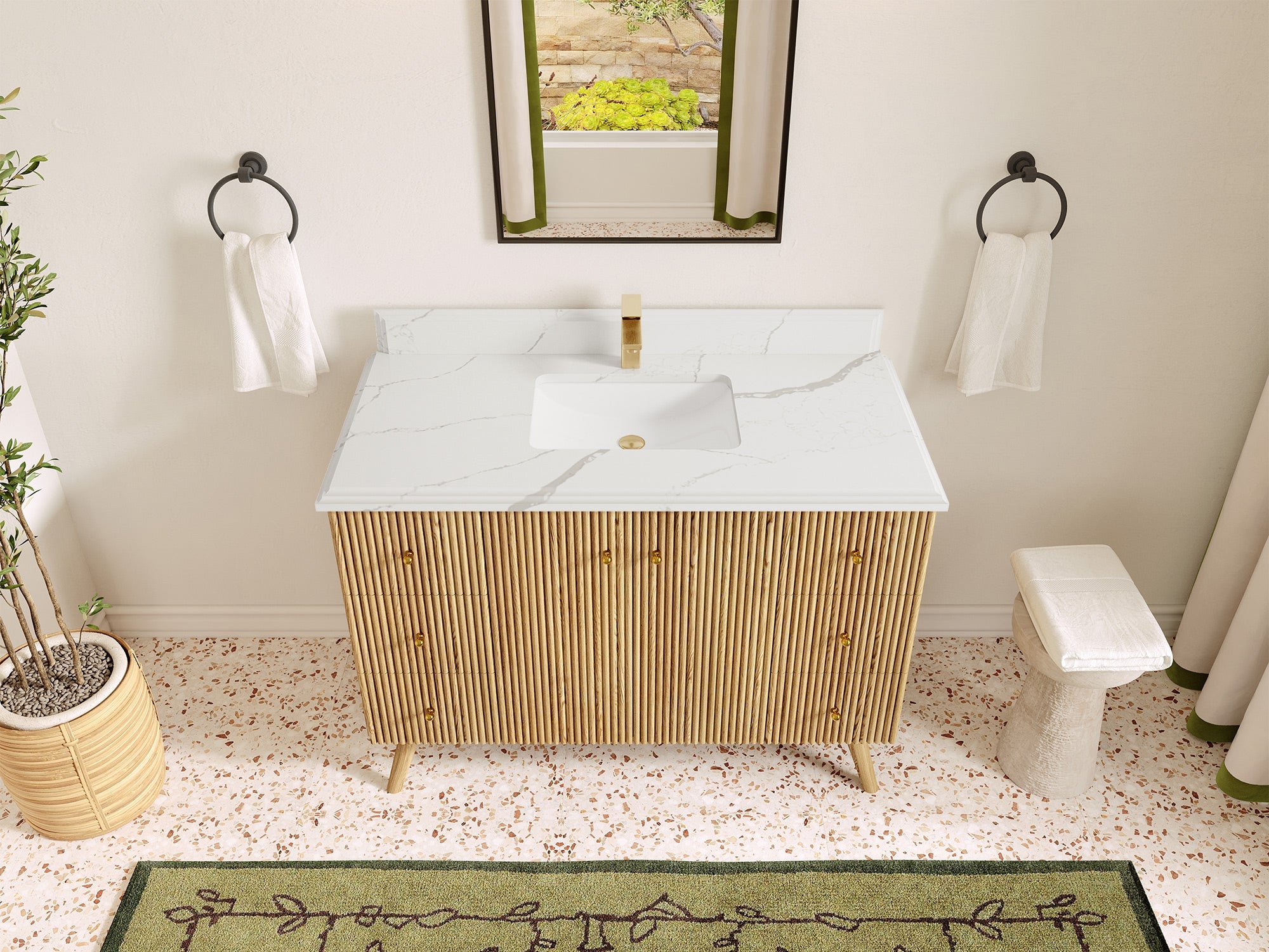 Pasadena White Oak 48 in. W x 22 in. D Single Sink Bathroom Vanity - Willow Bath and Vanity