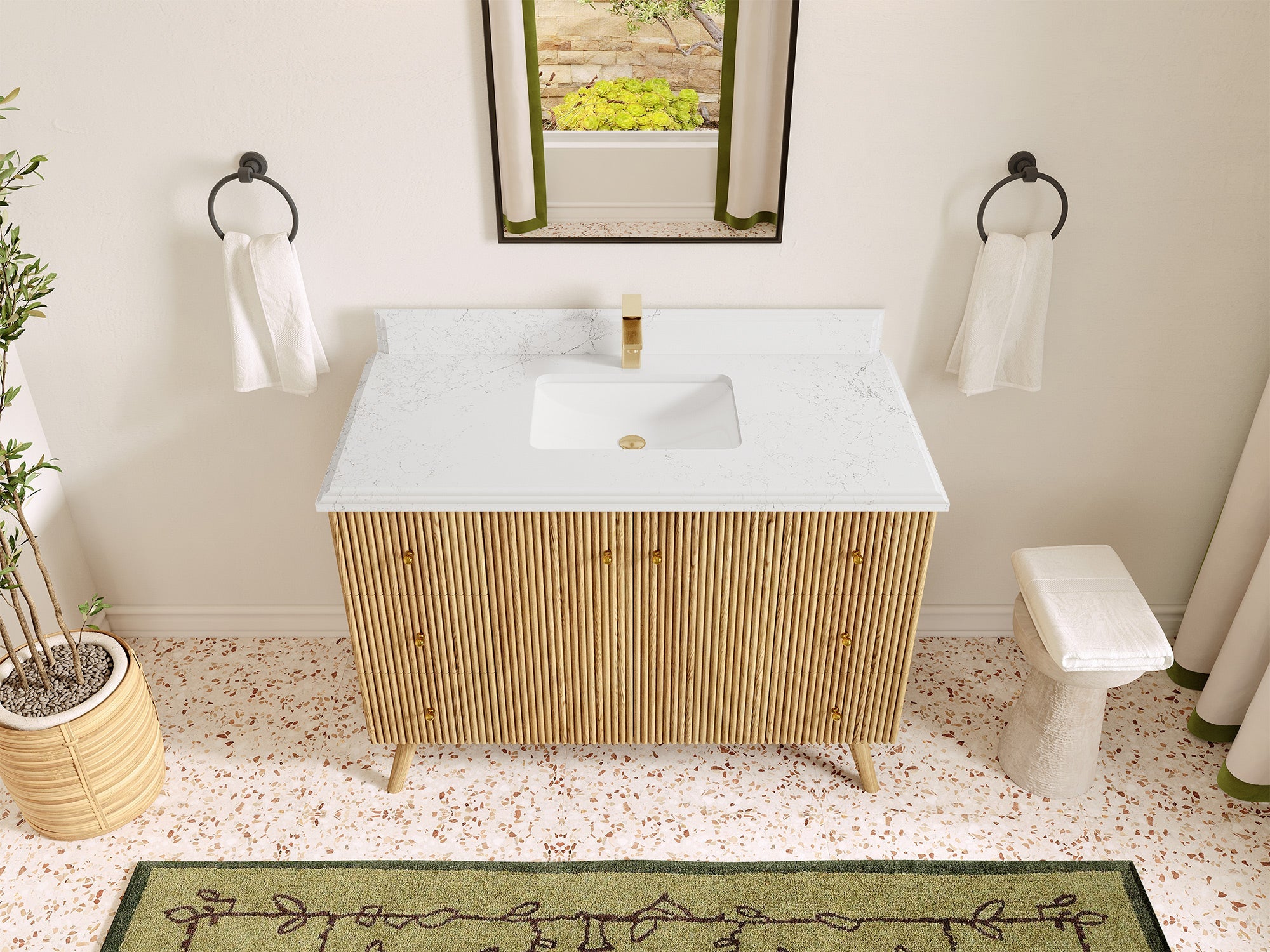 Pasadena White Oak 48 in. W x 22 in. D Single Sink Bathroom Vanity - Willow Bath and Vanity