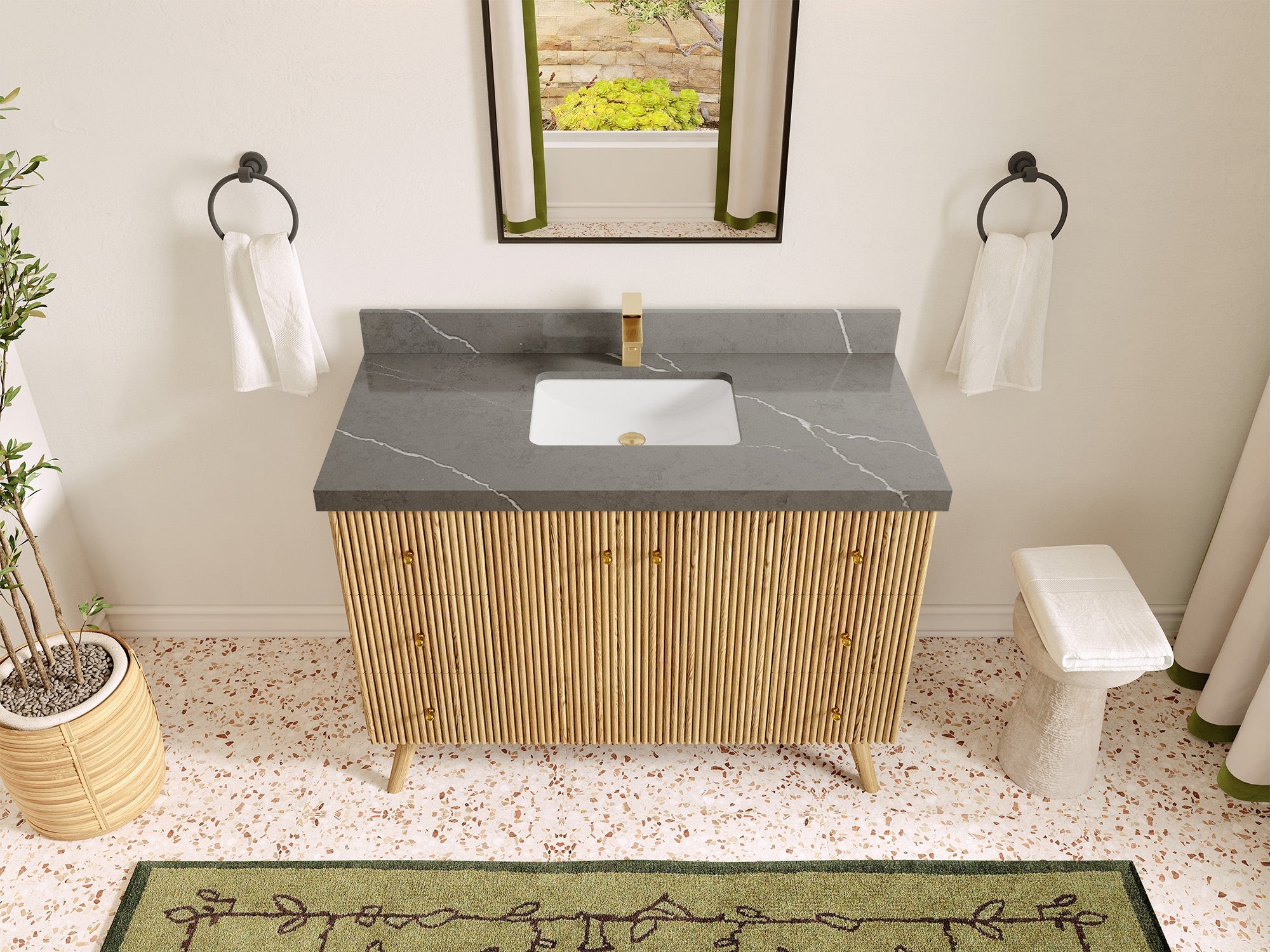 Pasadena White Oak 48 in. W x 22 in. D Single Sink Bathroom Vanity - Willow Bath and Vanity