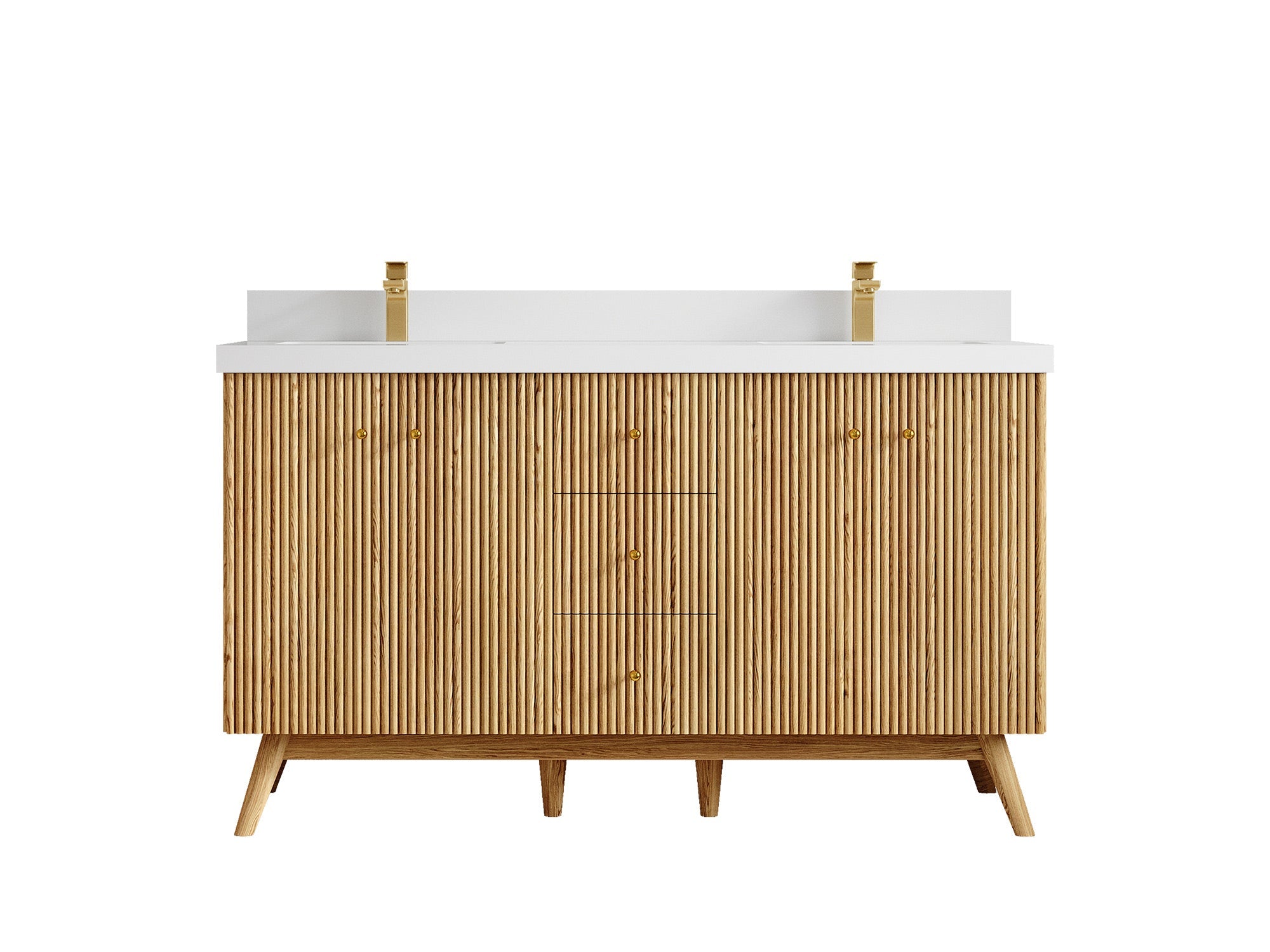 Pasadena White Oak 60 in. W x 22 in. D Double Sink Bathroom Vanity - Willow Bath and Vanity