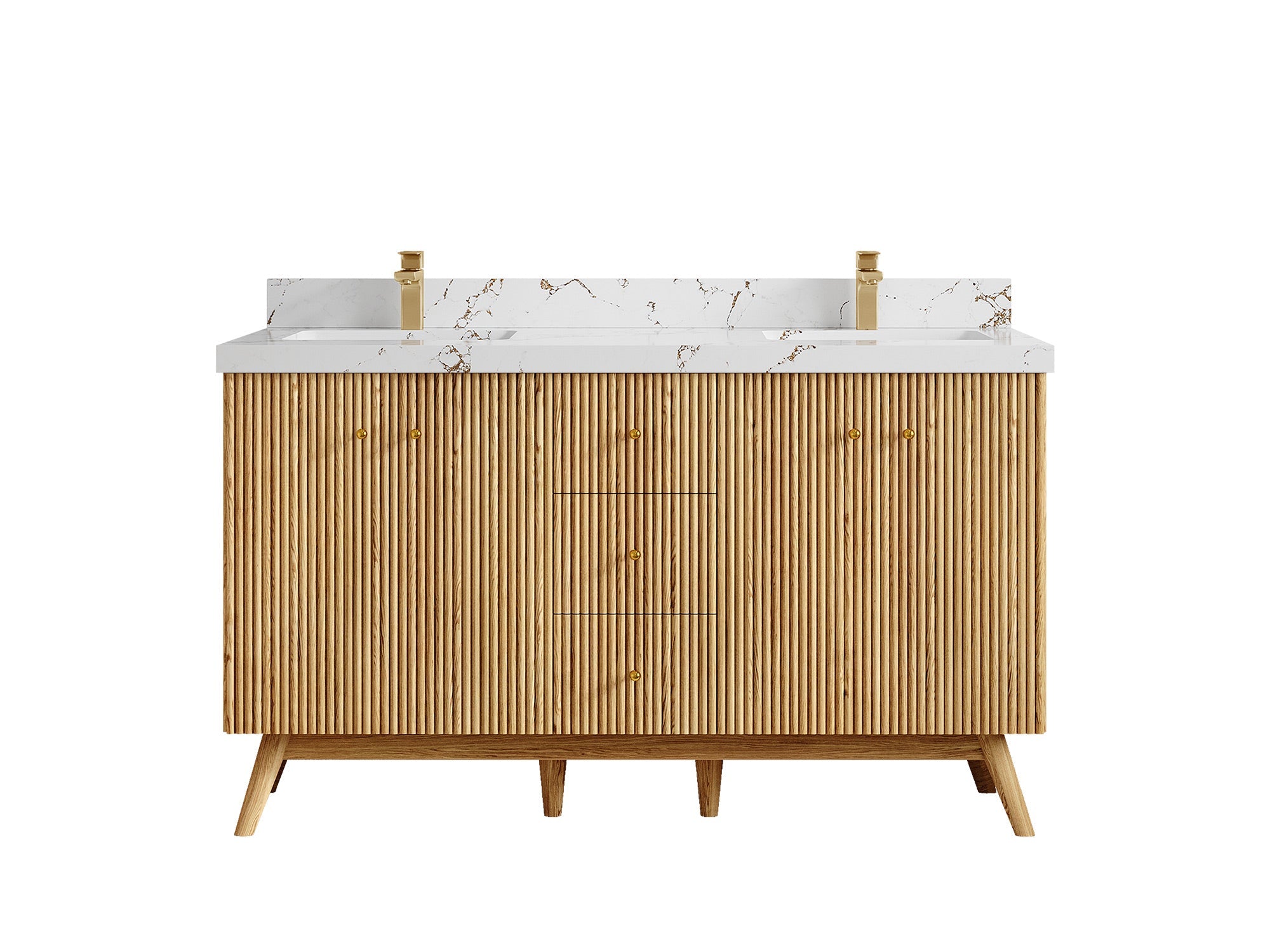 Pasadena White Oak 60 in. W x 22 in. D Double Sink Bathroom Vanity - Willow Bath and Vanity