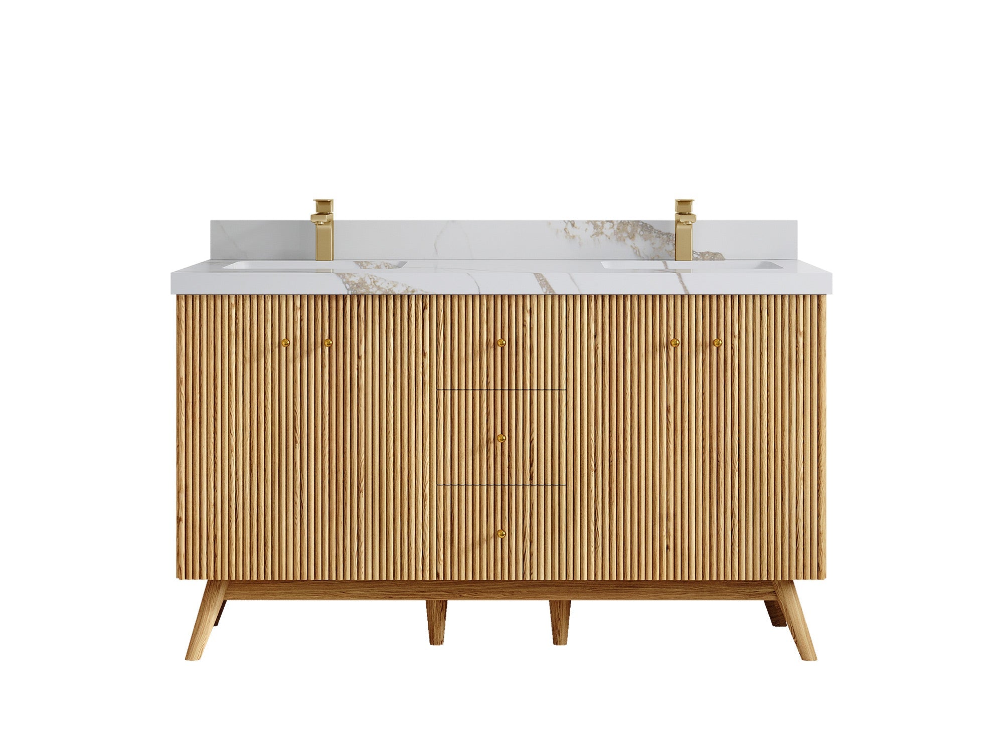 Pasadena White Oak 60 in. W x 22 in. D Double Sink Bathroom Vanity - Willow Bath and Vanity