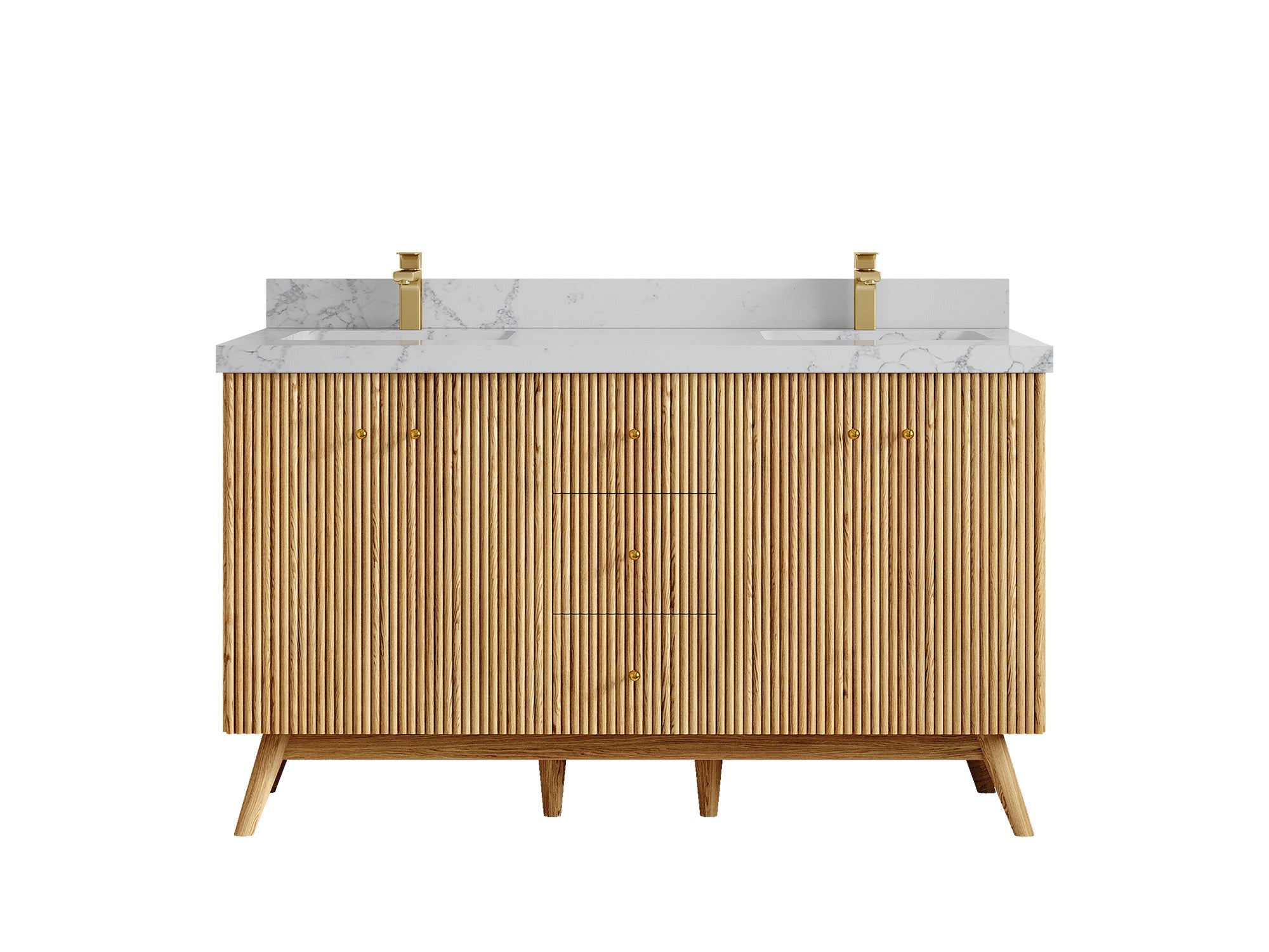 Pasadena White Oak 60 in. W x 22 in. D Double Sink Bathroom Vanity - Willow Bath and Vanity
