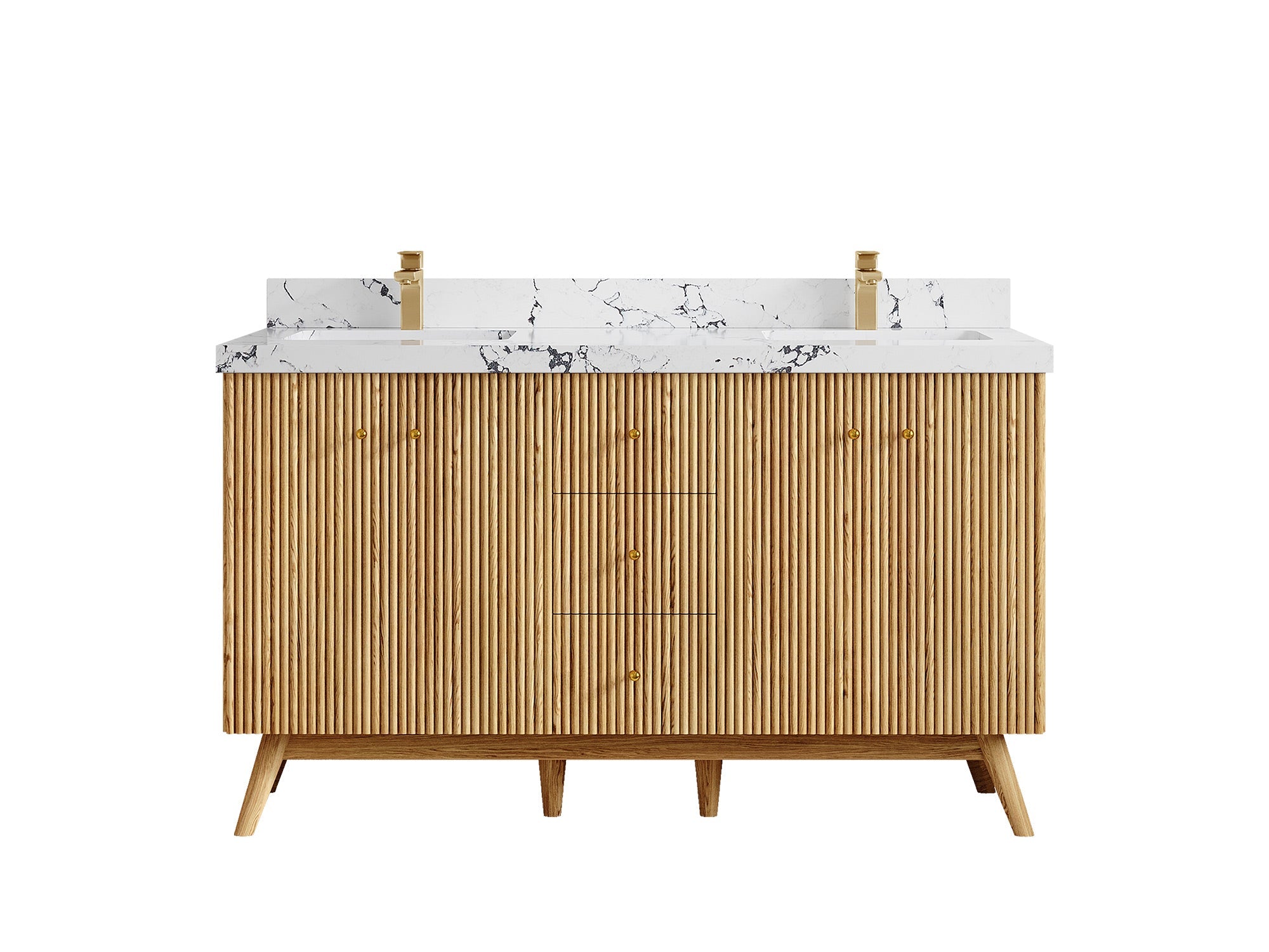 Pasadena White Oak 60 in. W x 22 in. D Double Sink Bathroom Vanity - Willow Bath and Vanity