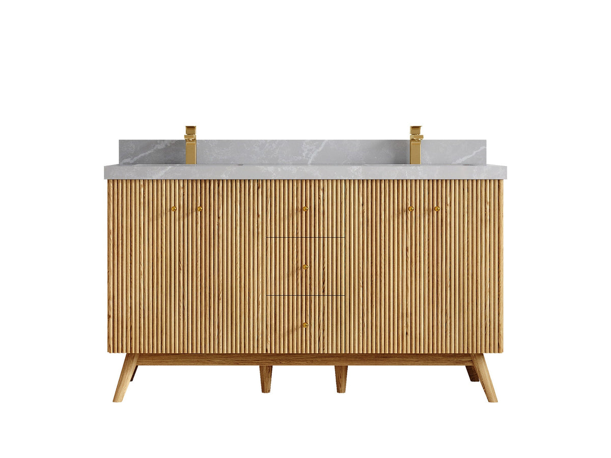 Pasadena White Oak 60 in. W x 22 in. D Double Sink Bathroom Vanity - Willow Bath and Vanity