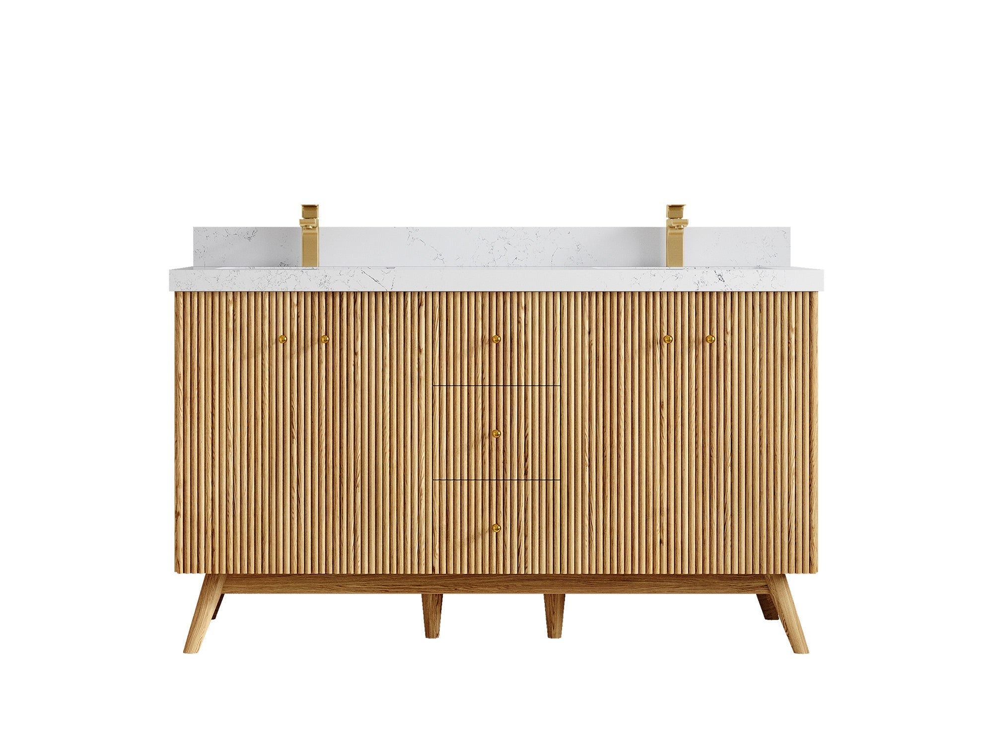 Pasadena White Oak 60 in. W x 22 in. D Double Sink Bathroom Vanity - Willow Bath and Vanity