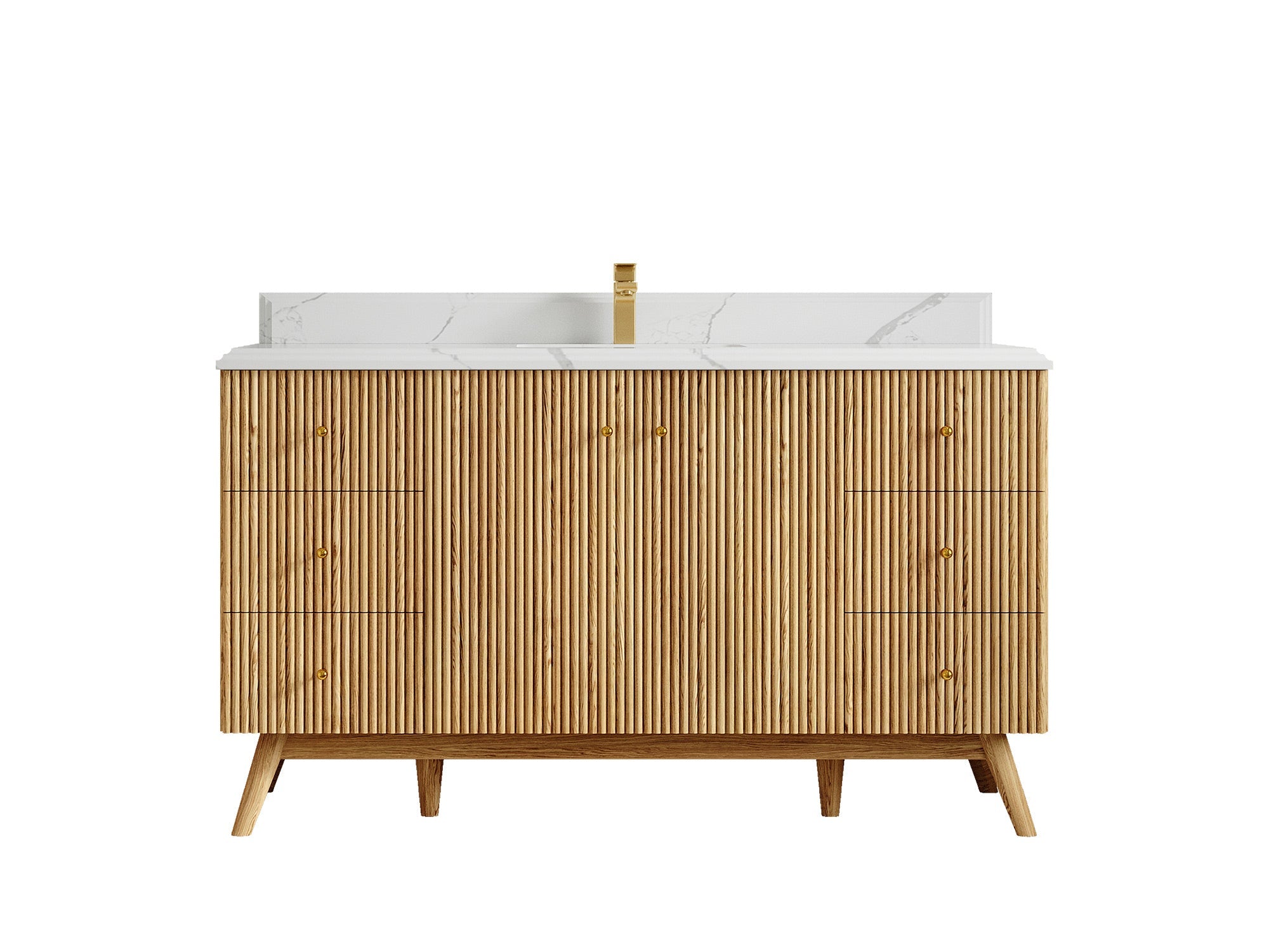 Pasadena White Oak 60 in. W x 22 in. D Single Sink Bathroom Vanity - Willow Bath and Vanity