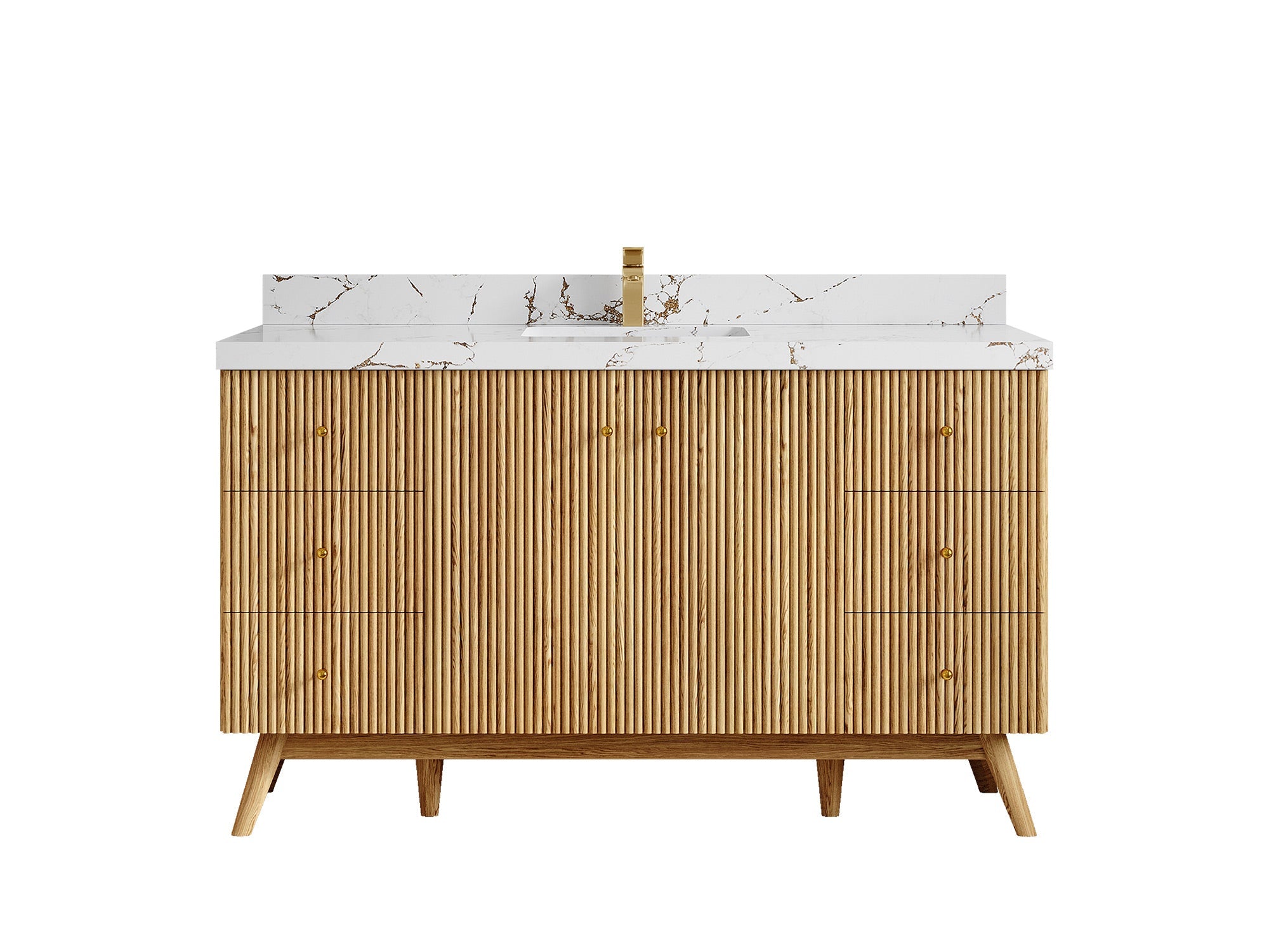 Pasadena White Oak 60 in. W x 22 in. D Single Sink Bathroom Vanity - Willow Bath and Vanity