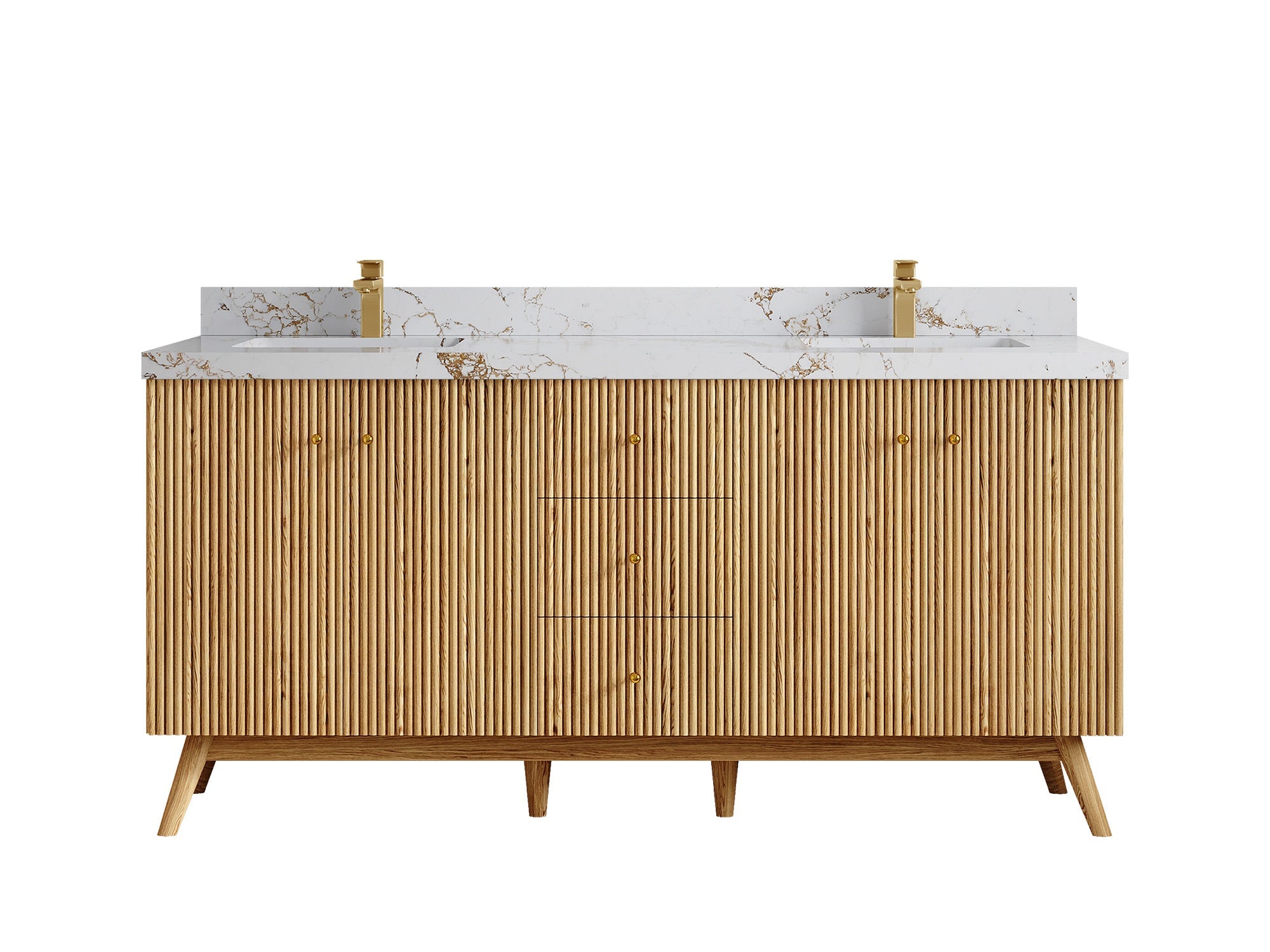 Pasadena White Oak 72 in. W x 22 in. D Double Sink Bathroom Vanity - Willow Bath and Vanity