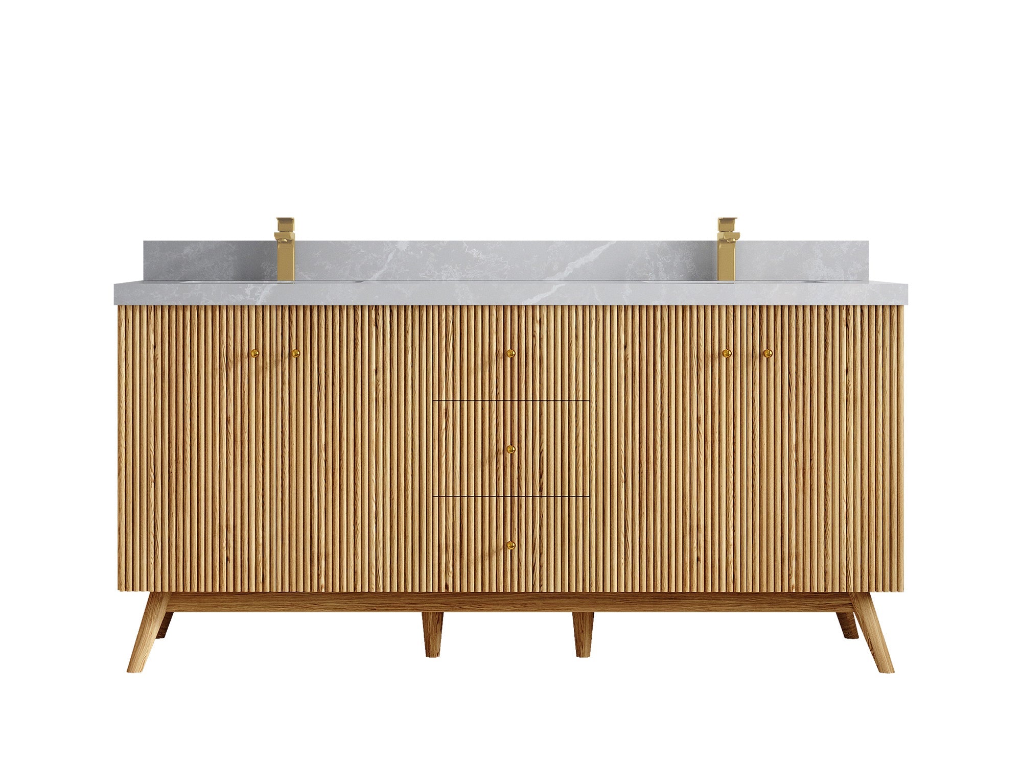 Pasadena White Oak 72 in. W x 22 in. D Double Sink Bathroom Vanity - Willow Bath and Vanity