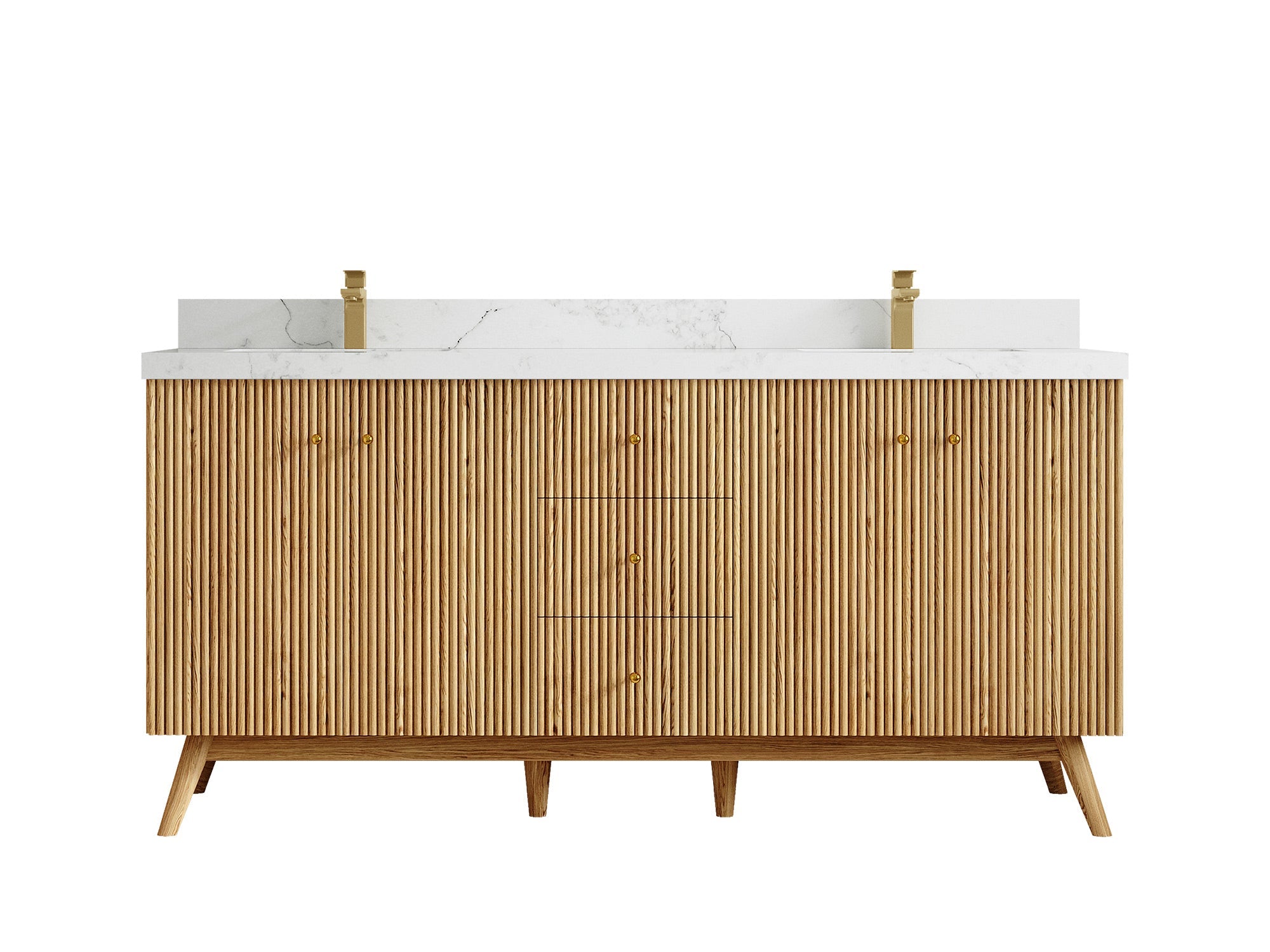 Pasadena White Oak 72 in. W x 22 in. D Double Sink Bathroom Vanity - Willow Bath and Vanity
