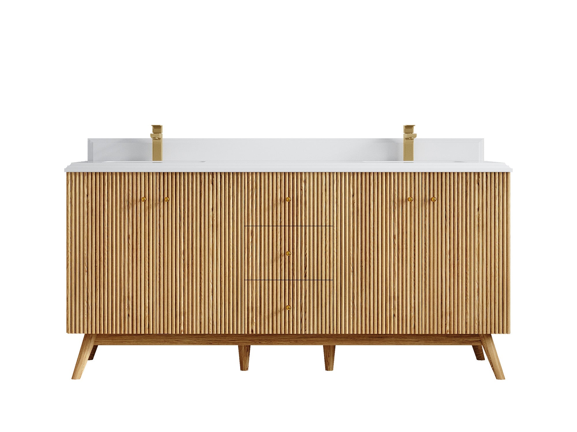 Pasadena White Oak 72 in. W x 22 in. D Double Sink Bathroom Vanity - Willow Bath and Vanity