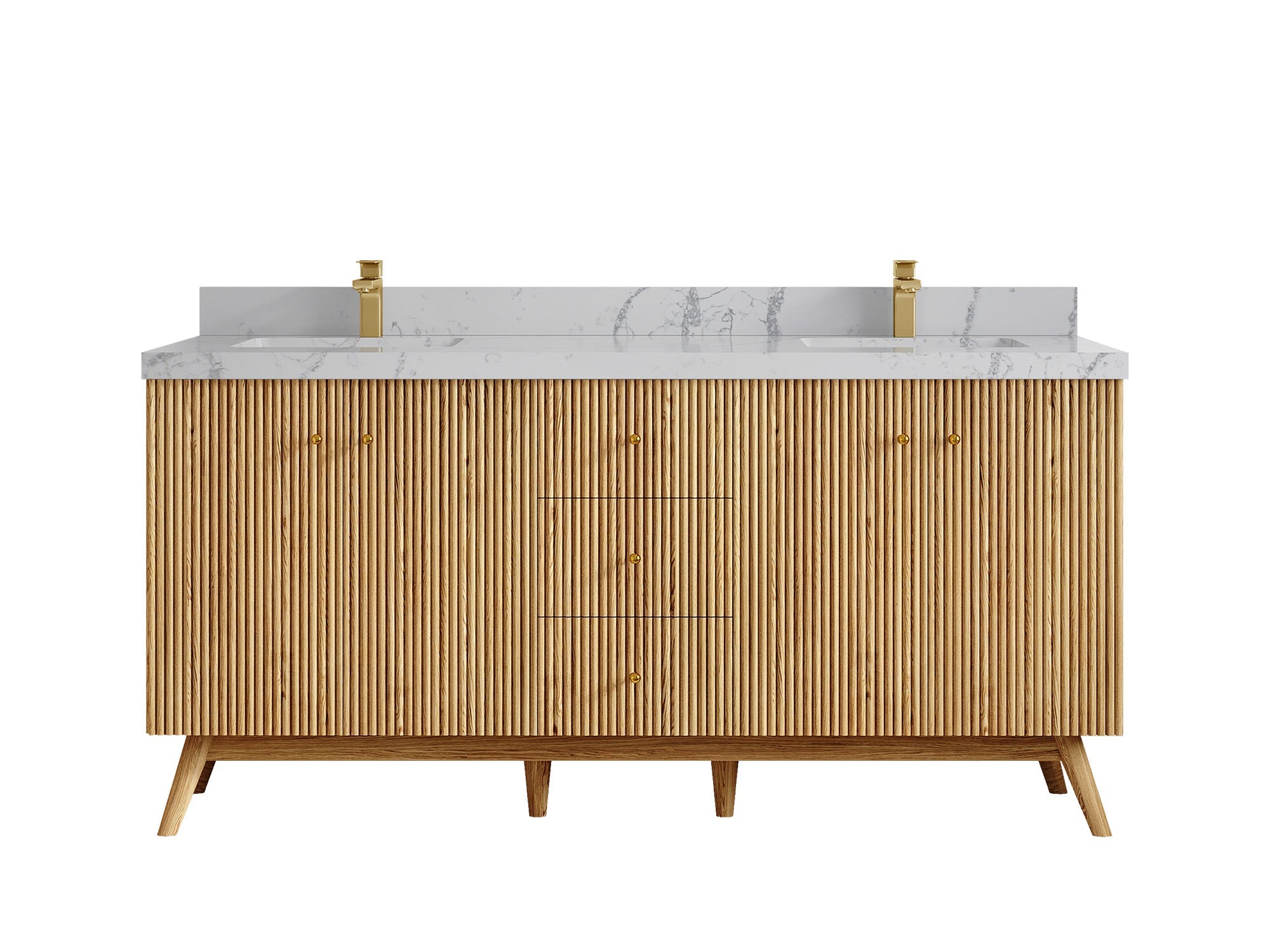 Pasadena White Oak 72 in. W x 22 in. D Double Sink Bathroom Vanity - Willow Bath and Vanity