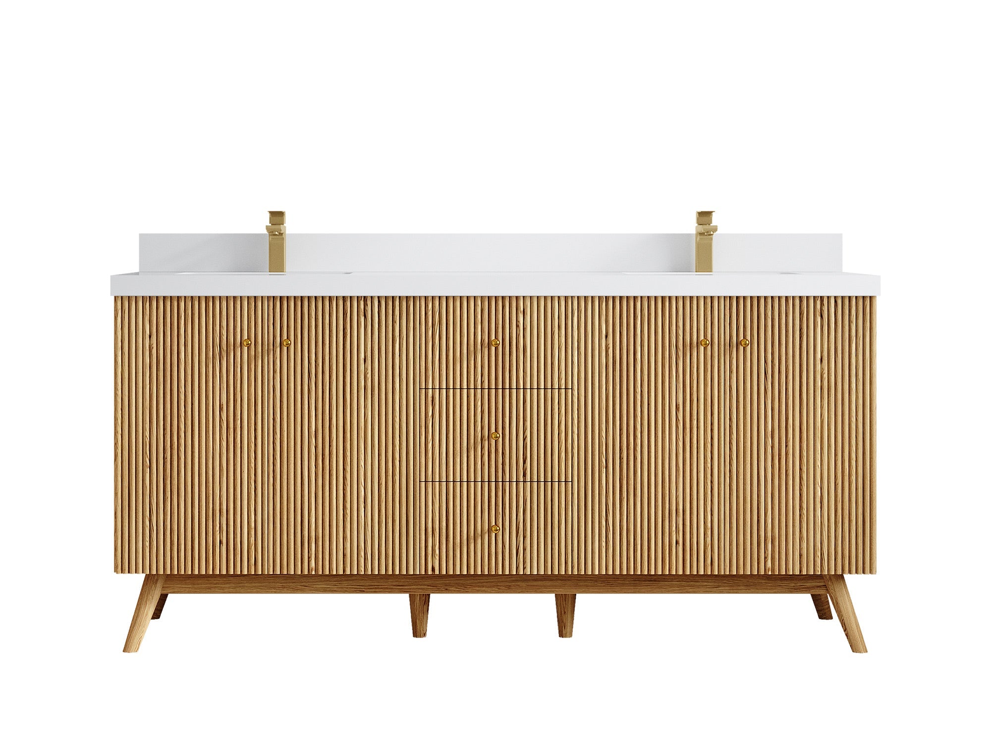 Pasadena White Oak 72 in. W x 22 in. D Double Sink Bathroom Vanity - Willow Bath and Vanity