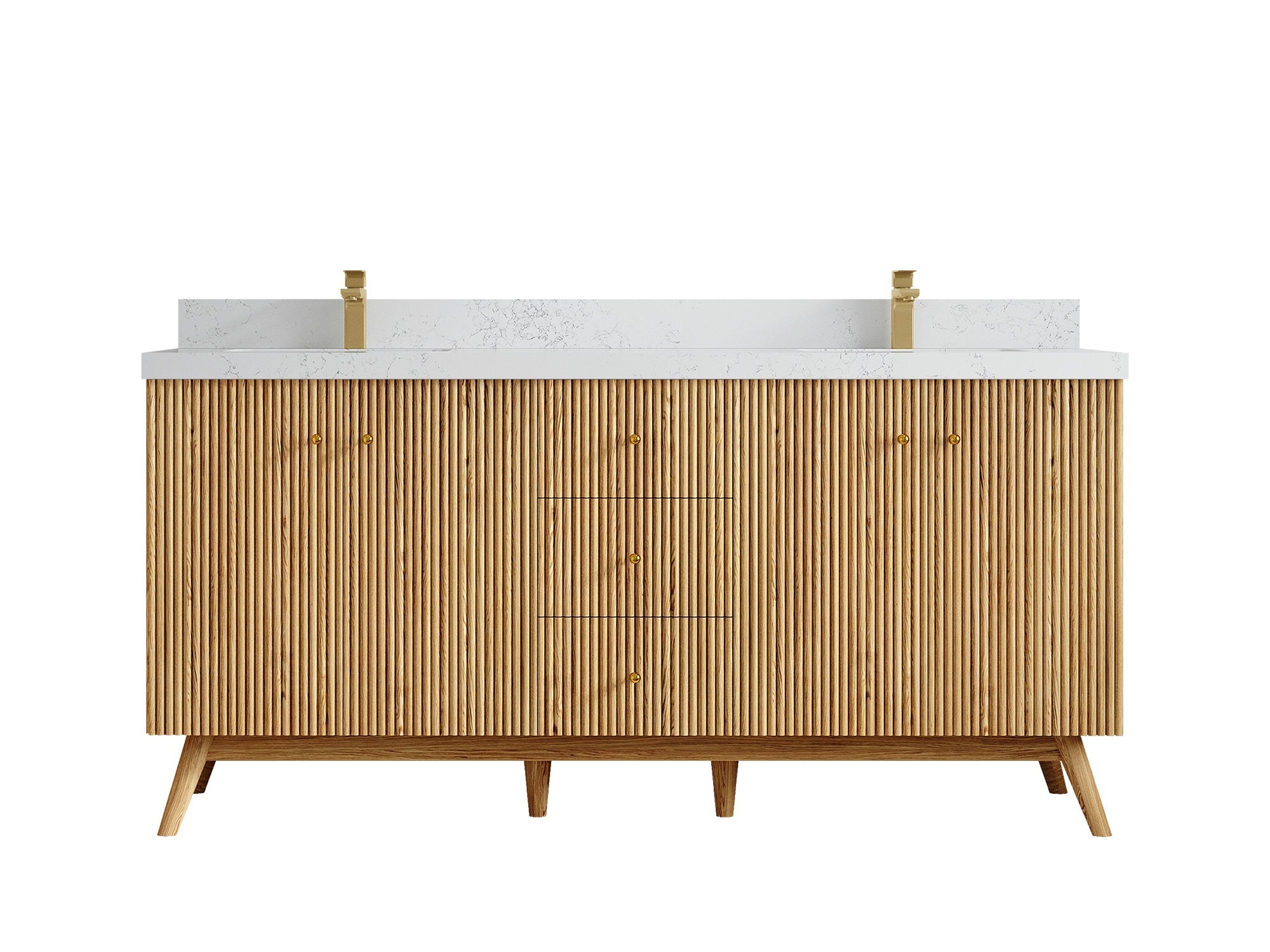 Pasadena White Oak 72 in. W x 22 in. D Double Sink Bathroom Vanity - Willow Bath and Vanity