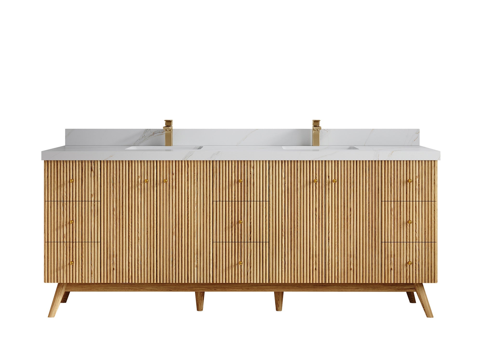 Pasadena White Oak 84 in. W x 22 in. D Double Sink Bathroom Vanity - Willow Bath and Vanity