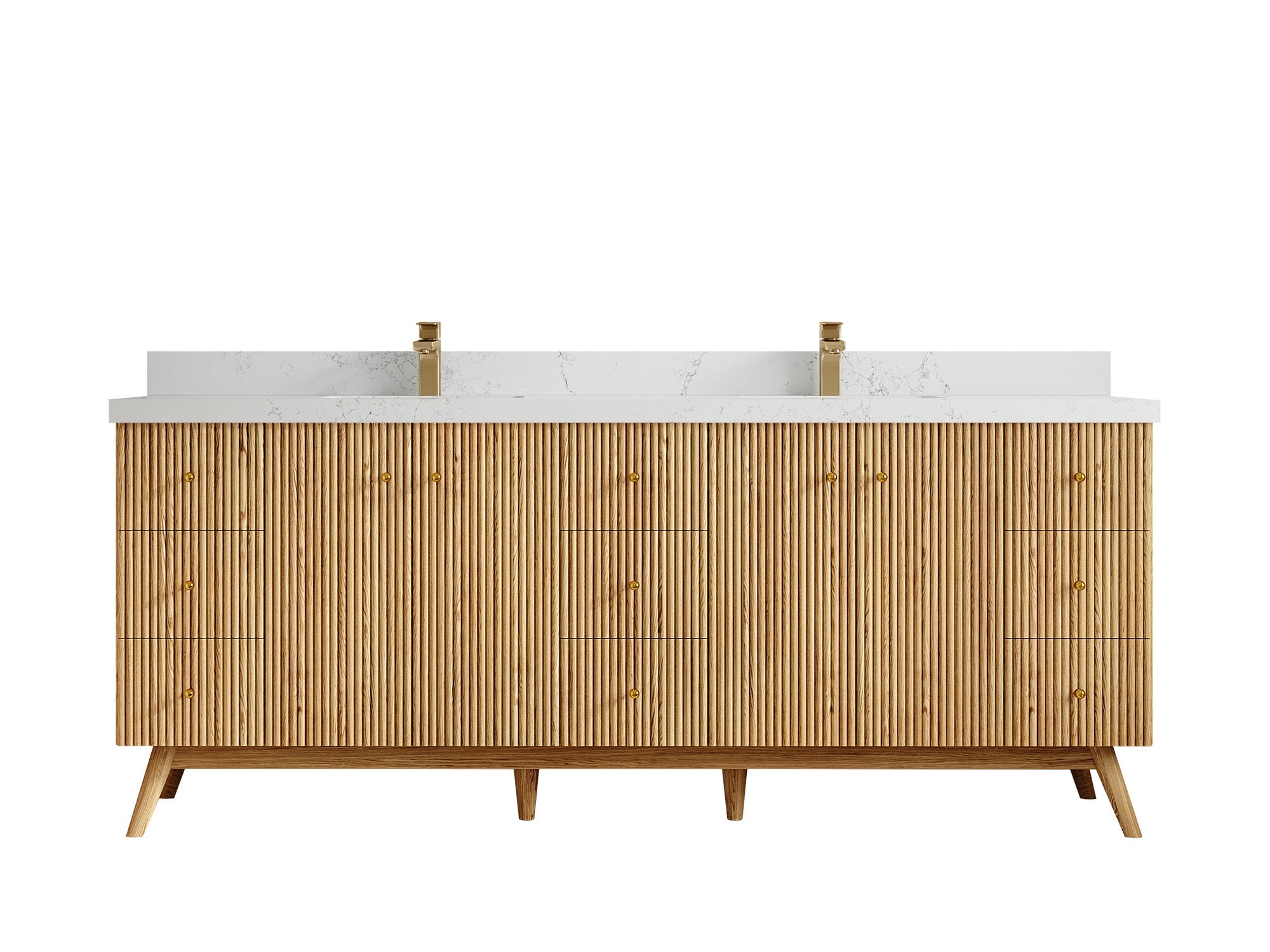 Pasadena White Oak 84 in. W x 22 in. D Double Sink Bathroom Vanity - Willow Bath and Vanity