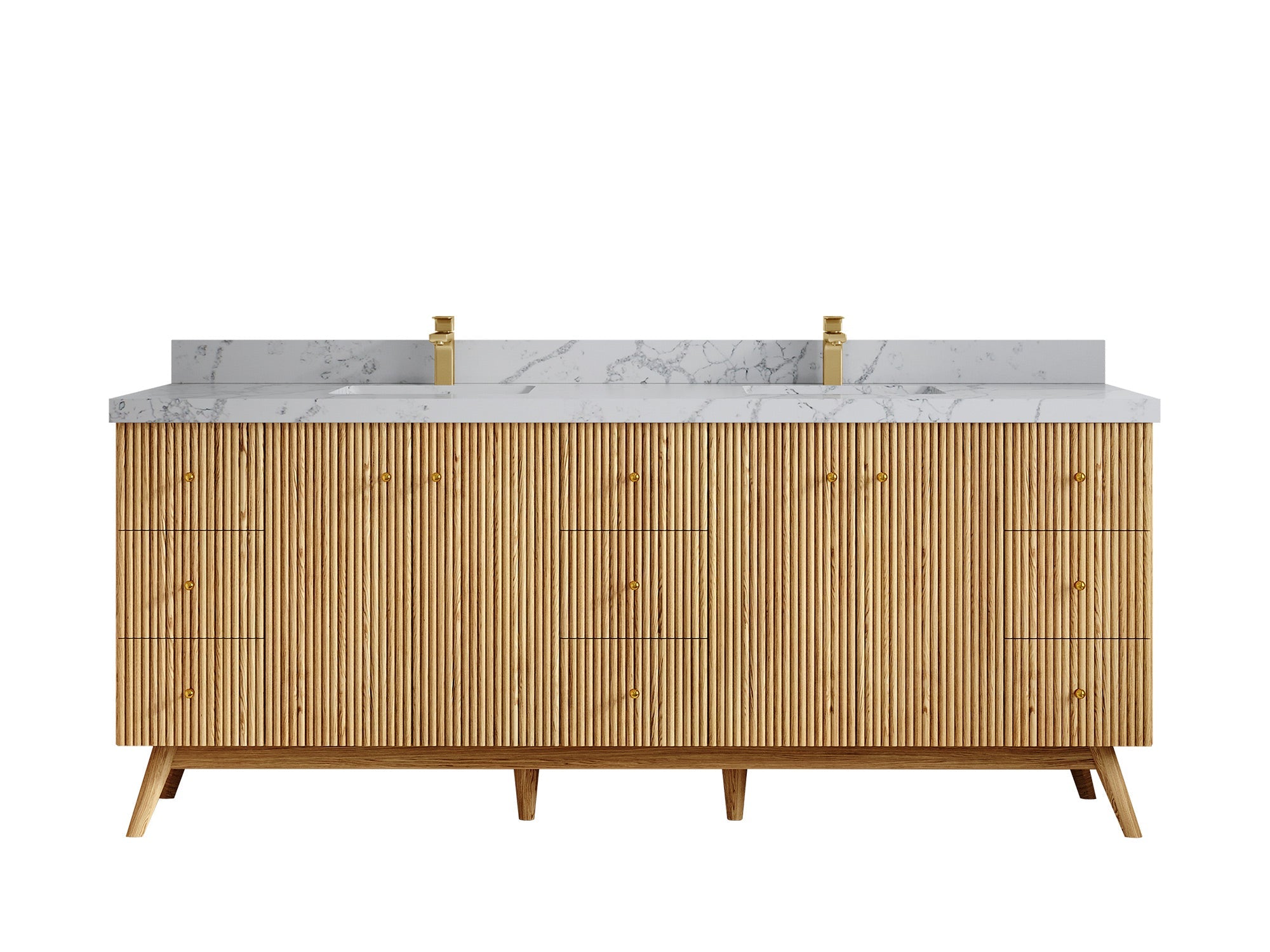 Pasadena White Oak 84 in. W x 22 in. D Double Sink Bathroom Vanity - Willow Bath and Vanity