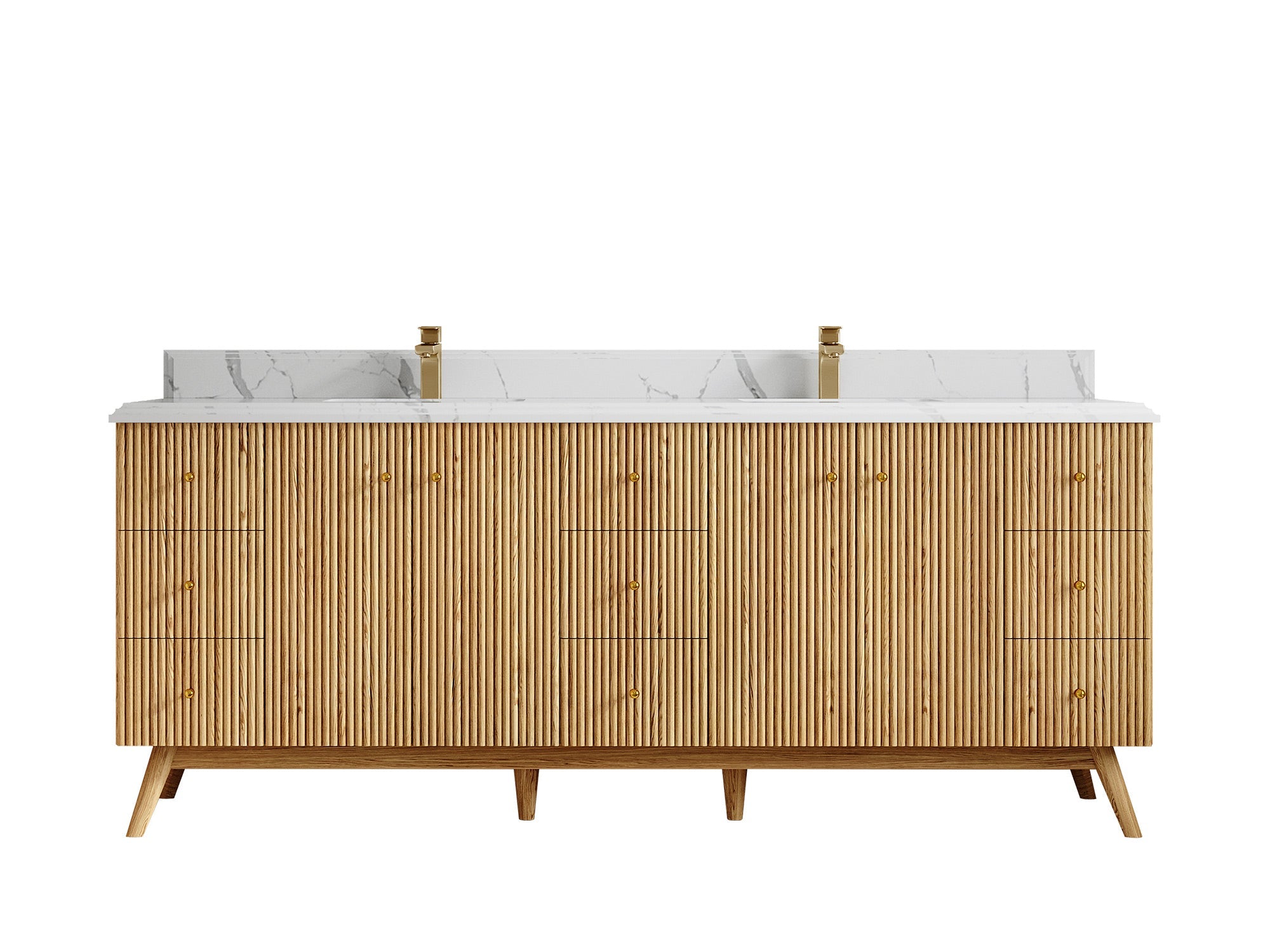 Pasadena White Oak 84 in. W x 22 in. D Double Sink Bathroom Vanity - Willow Bath and Vanity