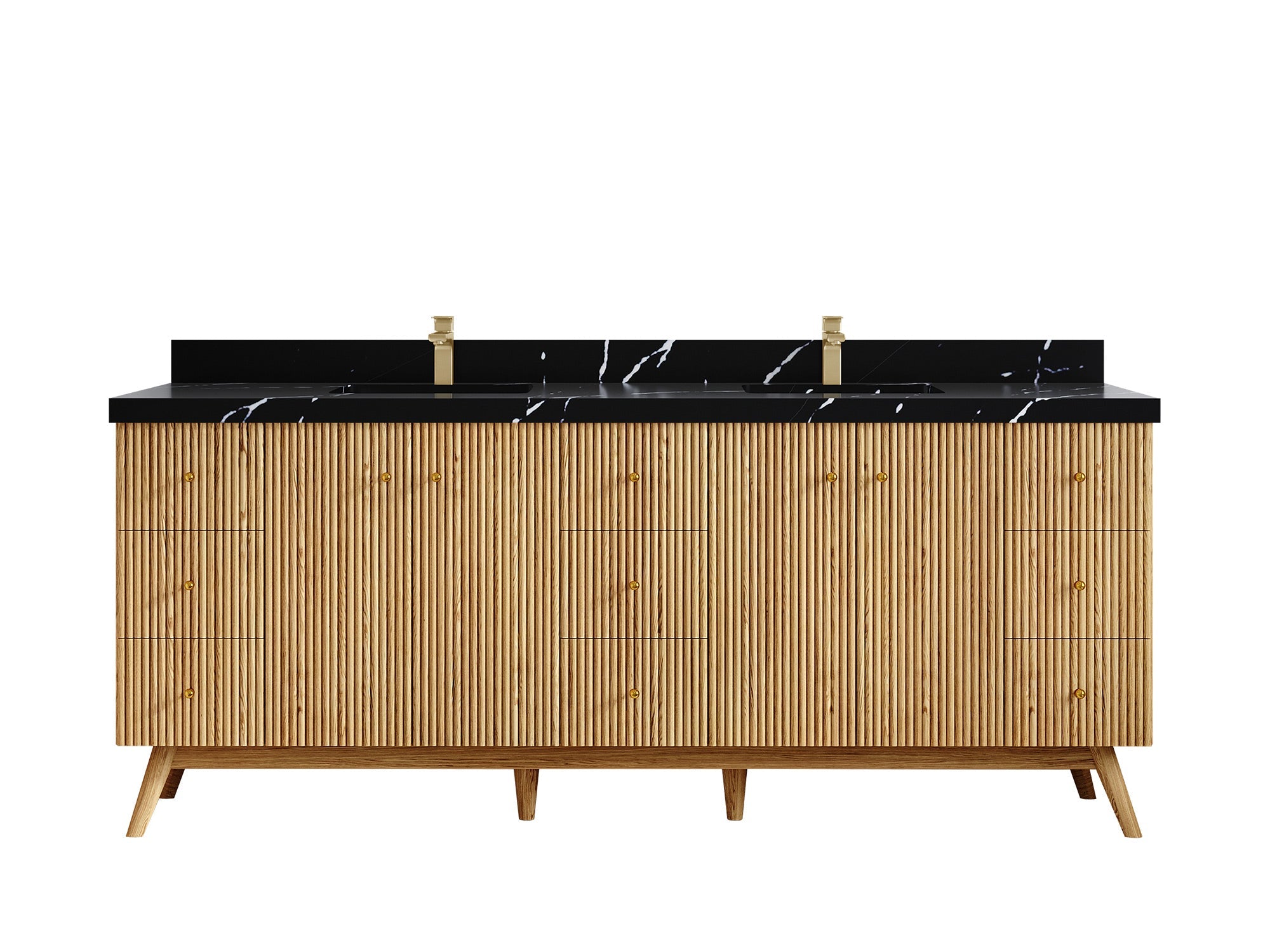 Pasadena White Oak 84 in. W x 22 in. D Double Sink Bathroom Vanity - Willow Bath and Vanity