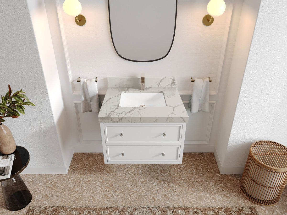 Roswell Floating 30 in. W x 22 in. D Single Sink Bathroom Vanity - Willow Bath and Vanity