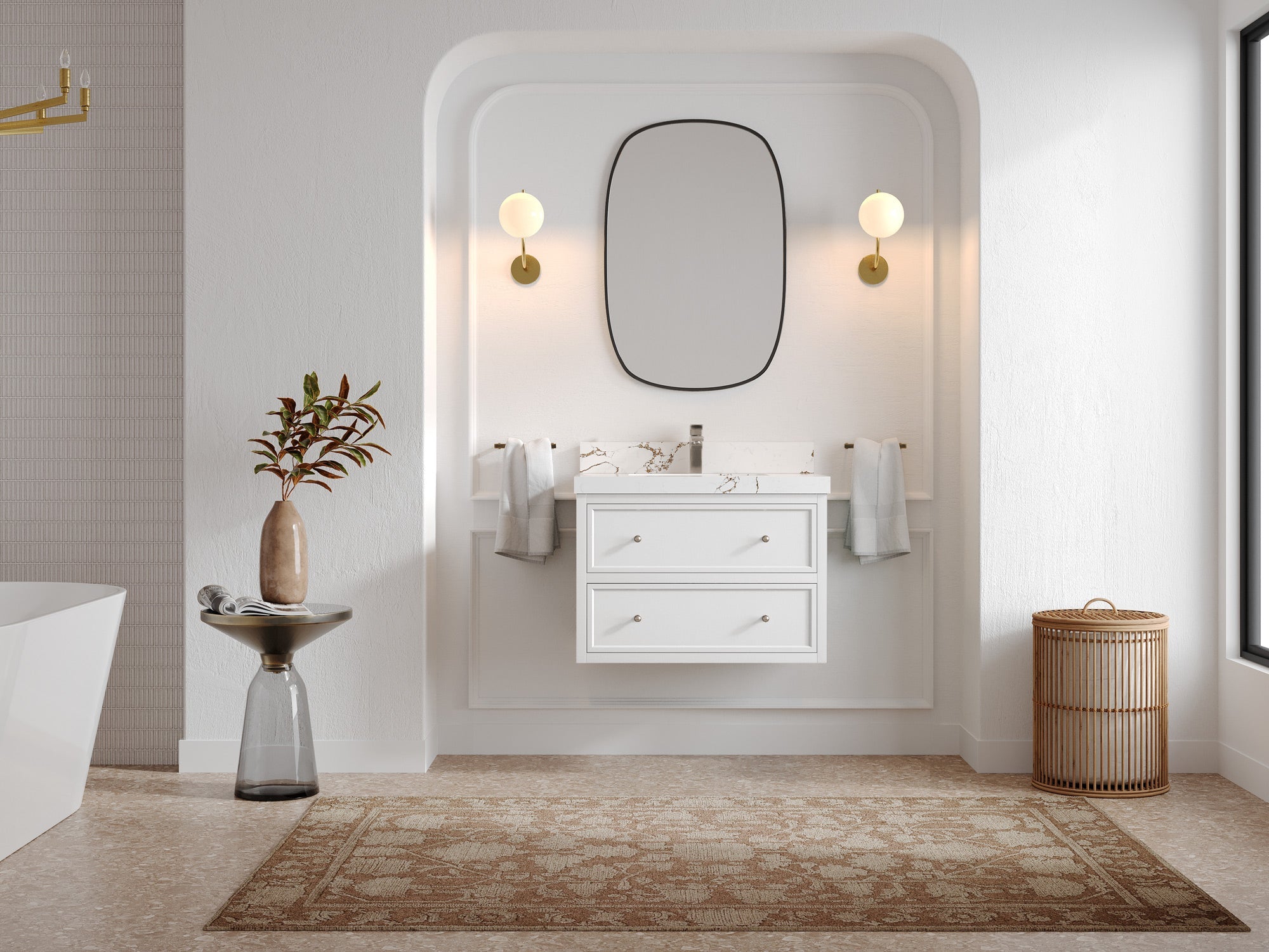 Roswell Floating 30 in. W x 22 in. D Single Sink Bathroom Vanity - Willow Bath and Vanity