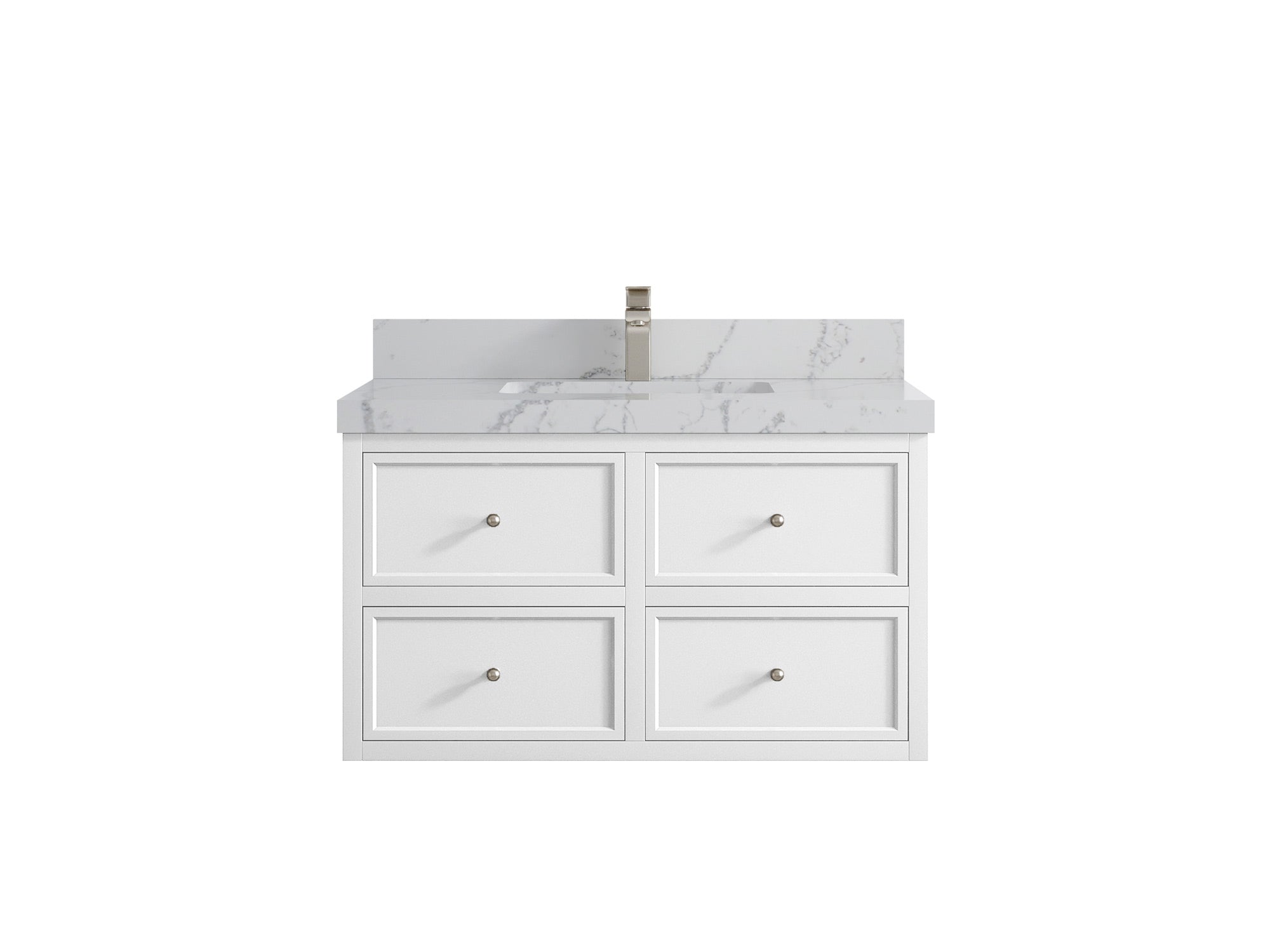 Roswell Floating 36 in. W x 22 in. D Center Sink Bathroom Vanity - Willow Bath and Vanity