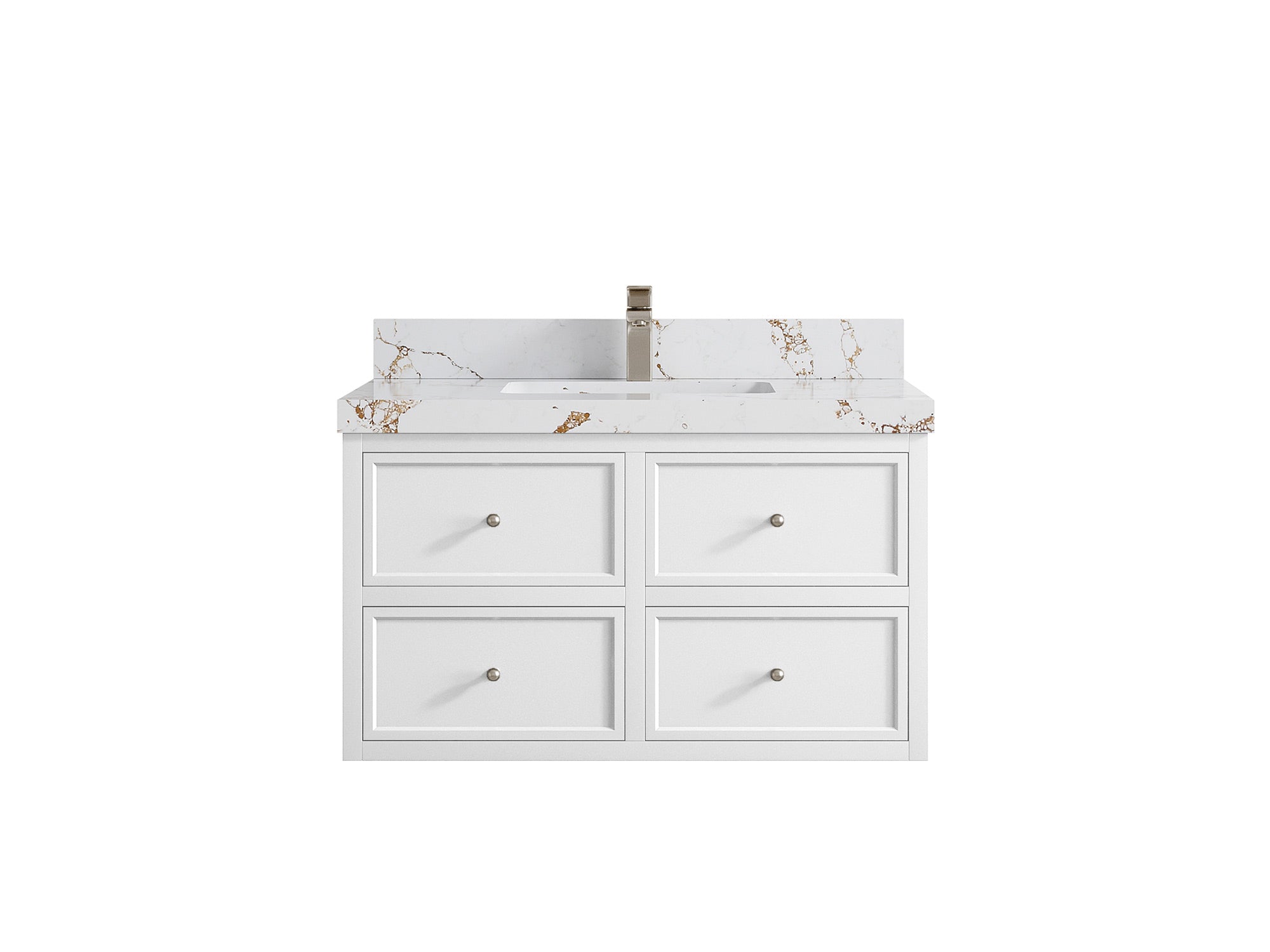 Roswell Floating 36 in. W x 22 in. D Center Sink Bathroom Vanity - Willow Bath and Vanity