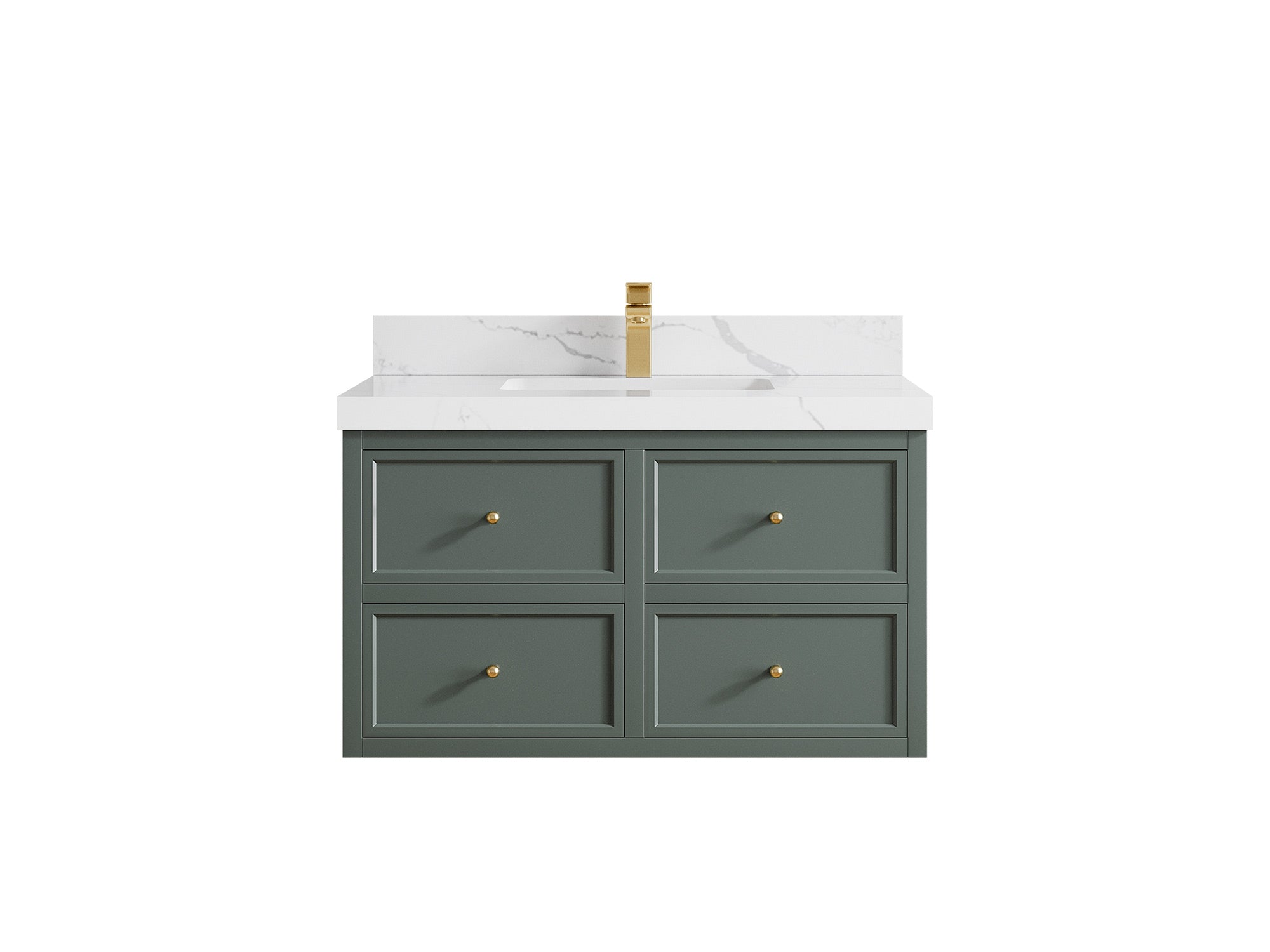 Roswell Floating 36 in. W x 22 in. D Center Sink Bathroom Vanity - Willow Bath and Vanity