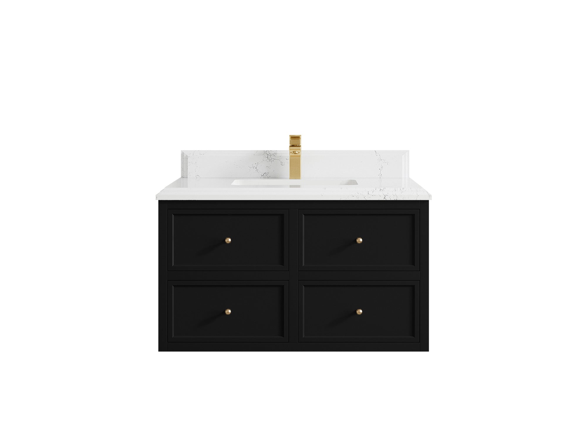 Roswell Floating 36 in. W x 22 in. D Center Sink Bathroom Vanity - Willow Bath and Vanity
