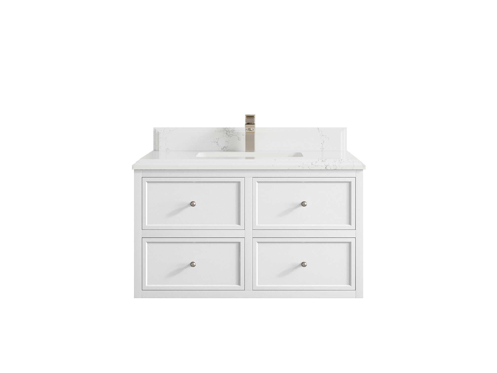 Roswell Floating 36 in. W x 22 in. D Center Sink Bathroom Vanity - Willow Bath and Vanity