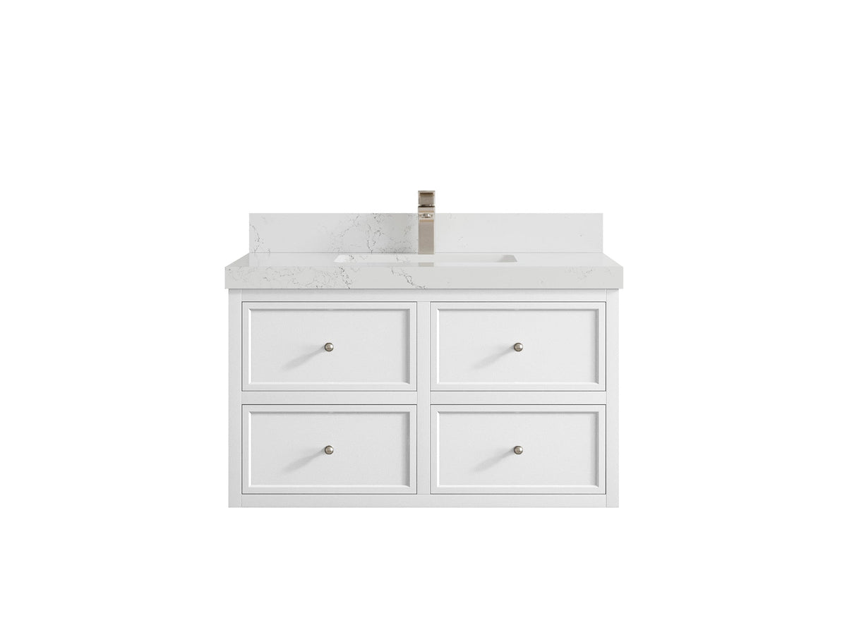 Roswell Floating 36 in. W x 22 in. D Center Sink Bathroom Vanity - Willow Bath and Vanity