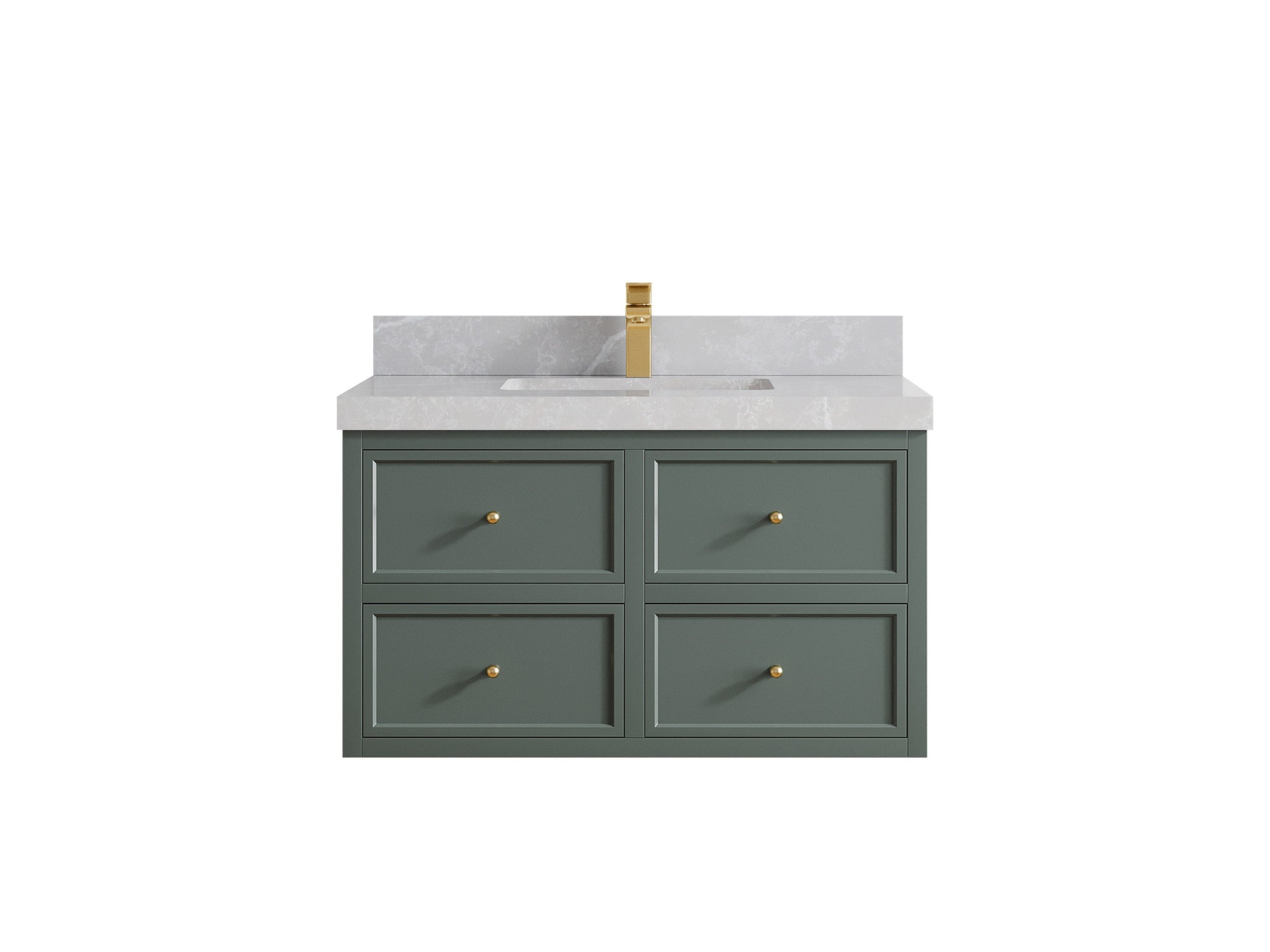 Roswell Floating 36 in. W x 22 in. D Center Sink Bathroom Vanity - Willow Bath and Vanity