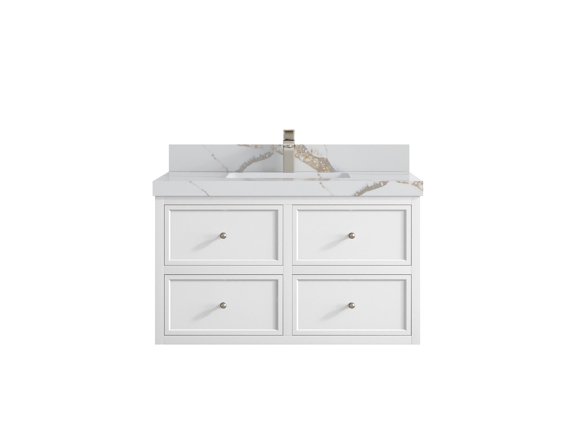 Roswell Floating 36 in. W x 22 in. D Center Sink Bathroom Vanity - Willow Bath and Vanity