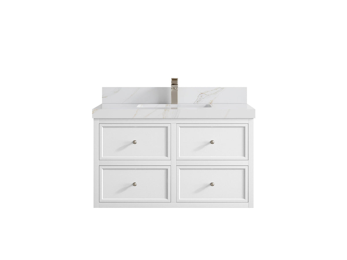 Roswell Floating 36 in. W x 22 in. D Center Sink Bathroom Vanity - Willow Bath and Vanity