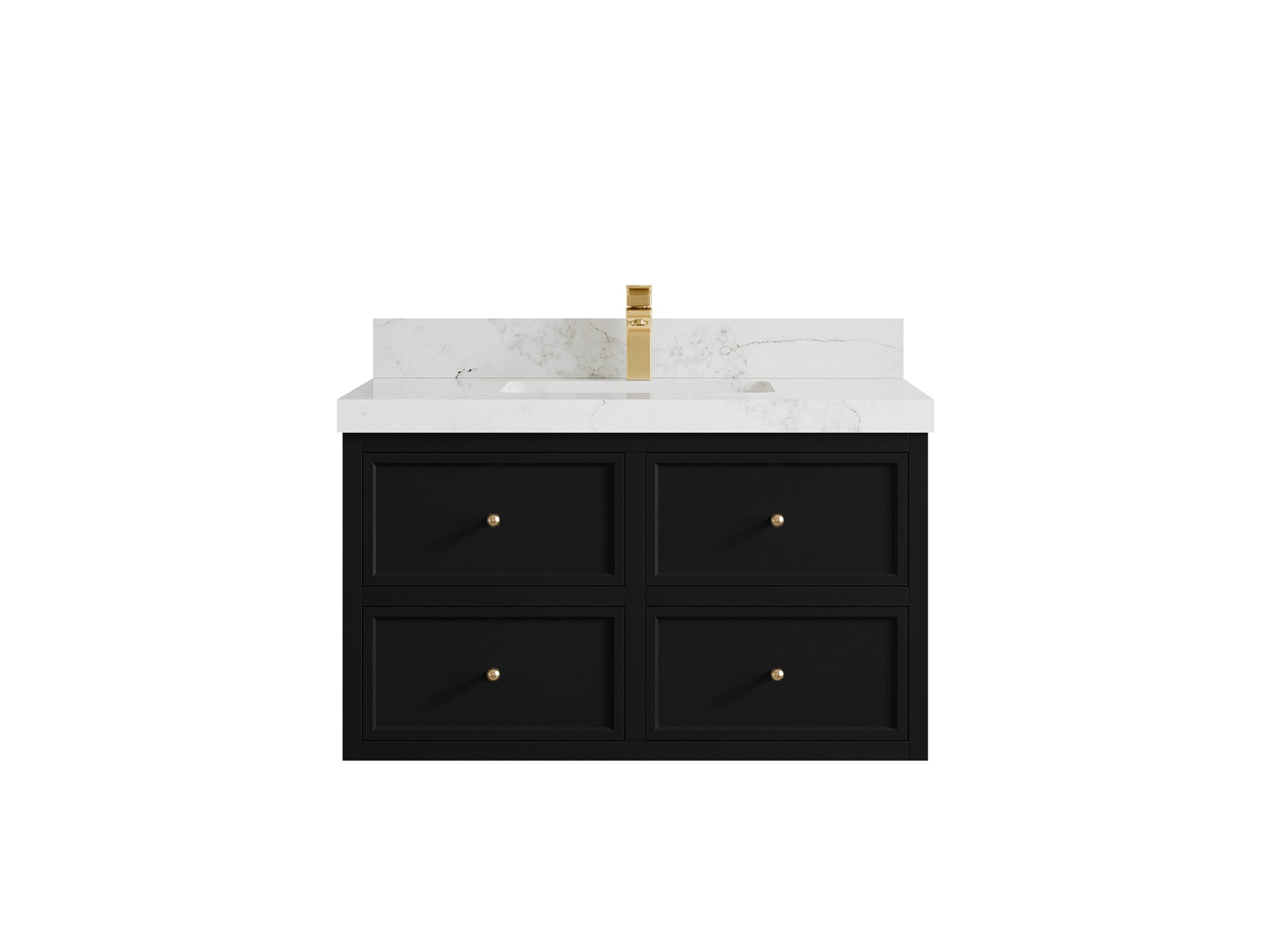 Roswell Floating 36 in. W x 22 in. D Center Sink Bathroom Vanity - Willow Bath and Vanity