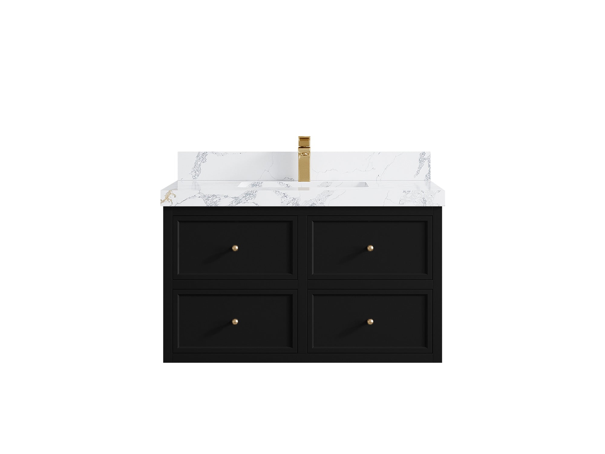 Roswell Floating 36 in. W x 22 in. D Center Sink Bathroom Vanity - Willow Bath and Vanity