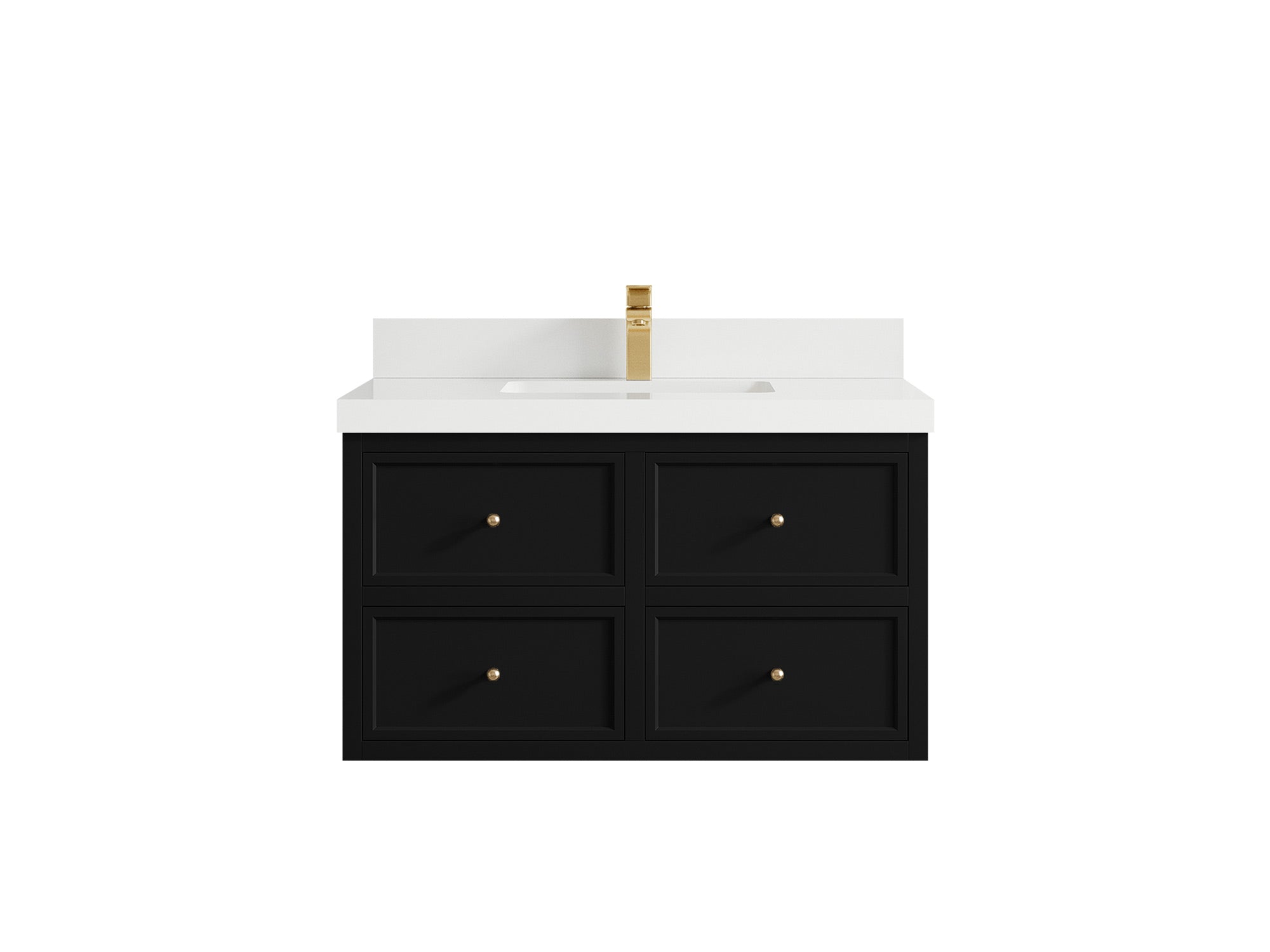 Roswell Floating 36 in. W x 22 in. D Center Sink Bathroom Vanity - Willow Bath and Vanity