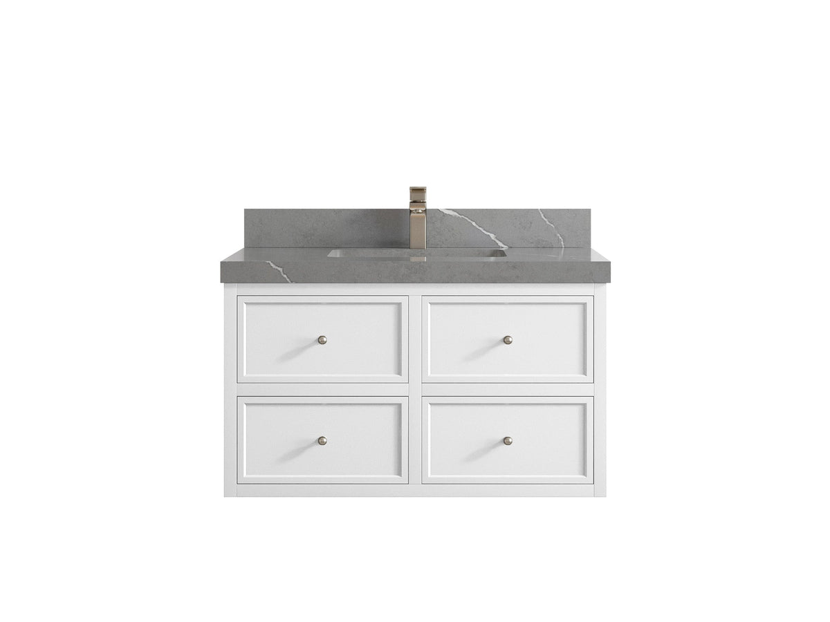Roswell Floating 36 in. W x 22 in. D Center Sink Bathroom Vanity - Willow Bath and Vanity