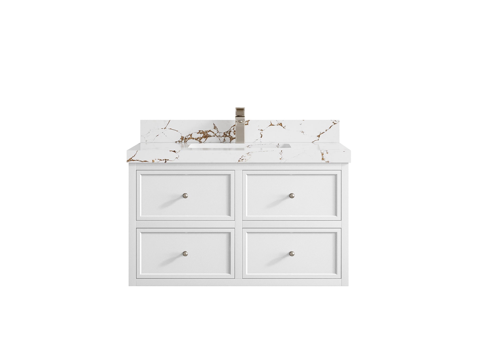 Roswell Floating 36 in. W x 22 in. D Center Sink Bathroom Vanity - Willow Bath and Vanity