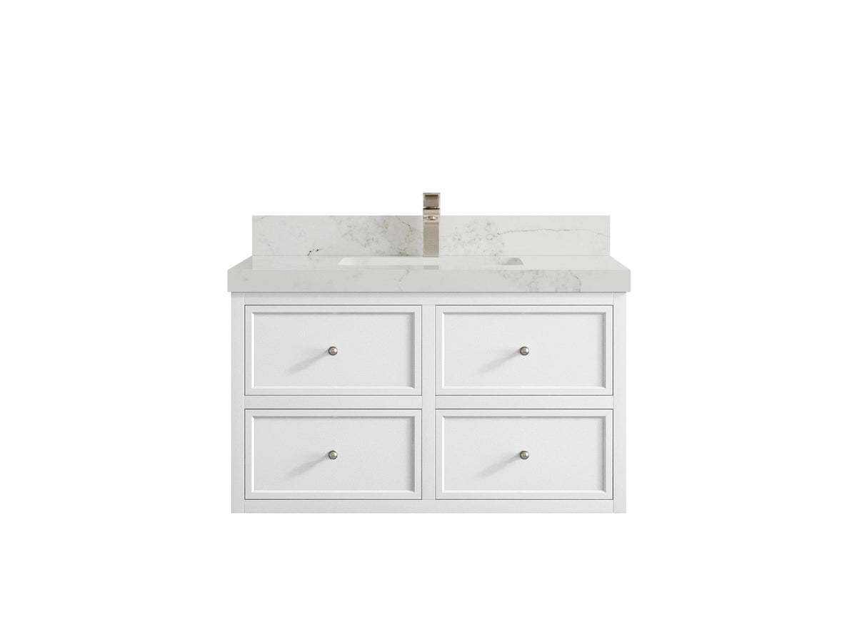 Roswell Floating 36 in. W x 22 in. D Center Sink Bathroom Vanity - Willow Bath and Vanity