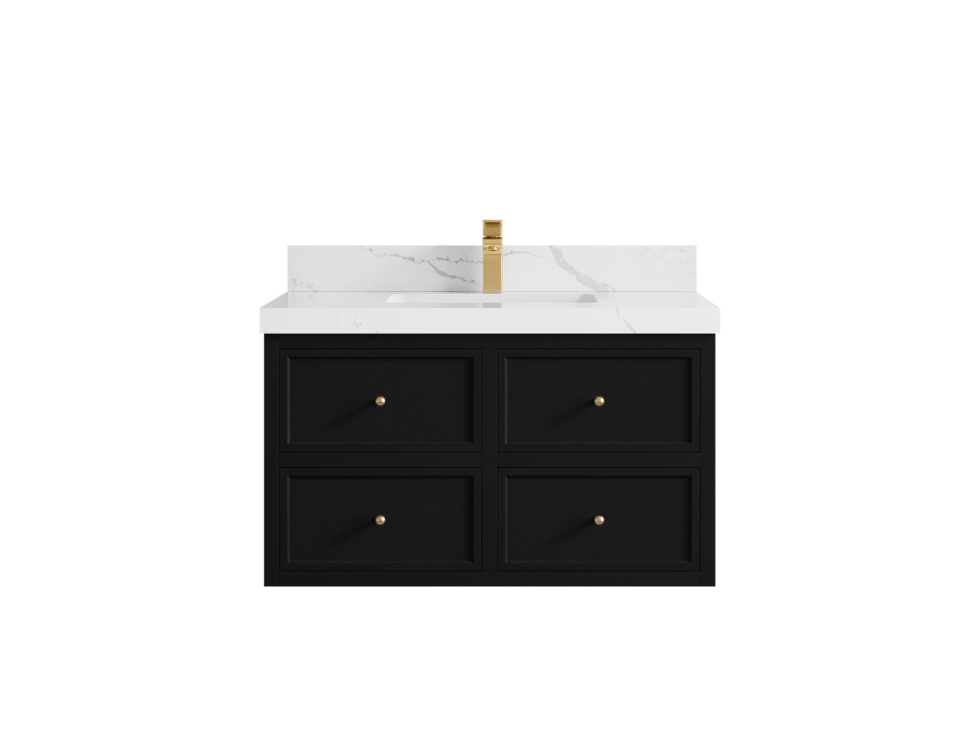 Roswell Floating 36 in. W x 22 in. D Center Sink Bathroom Vanity - Willow Bath and Vanity
