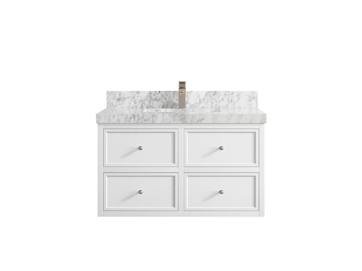 Roswell Floating 36 in. W x 22 in. D Center Sink Bathroom Vanity - Willow Bath and Vanity