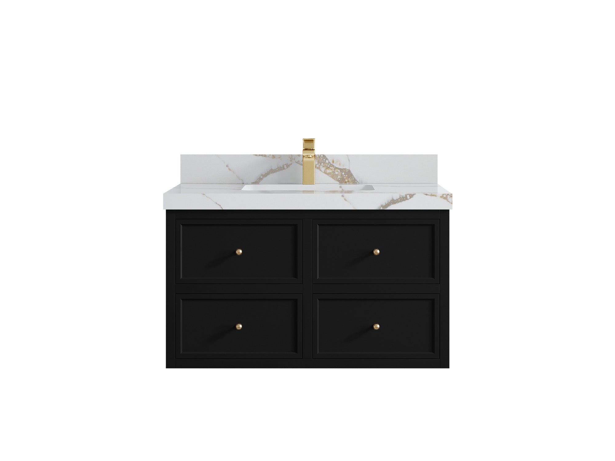 Roswell Floating 36 in. W x 22 in. D Center Sink Bathroom Vanity - Willow Bath and Vanity