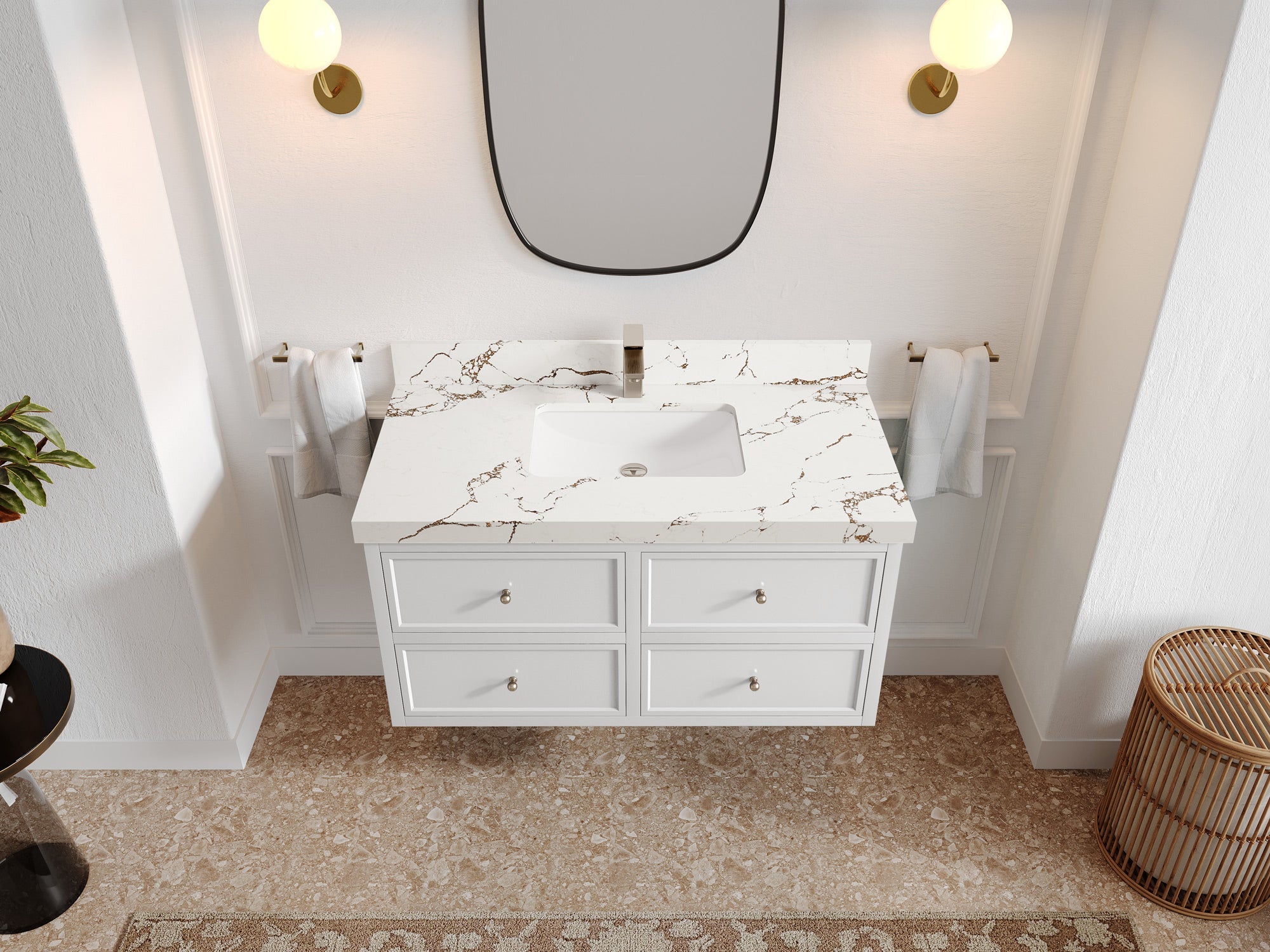 Roswell Floating 42 in. W x 22 in. D Single Sink Bathroom Vanity - Willow Bath and Vanity