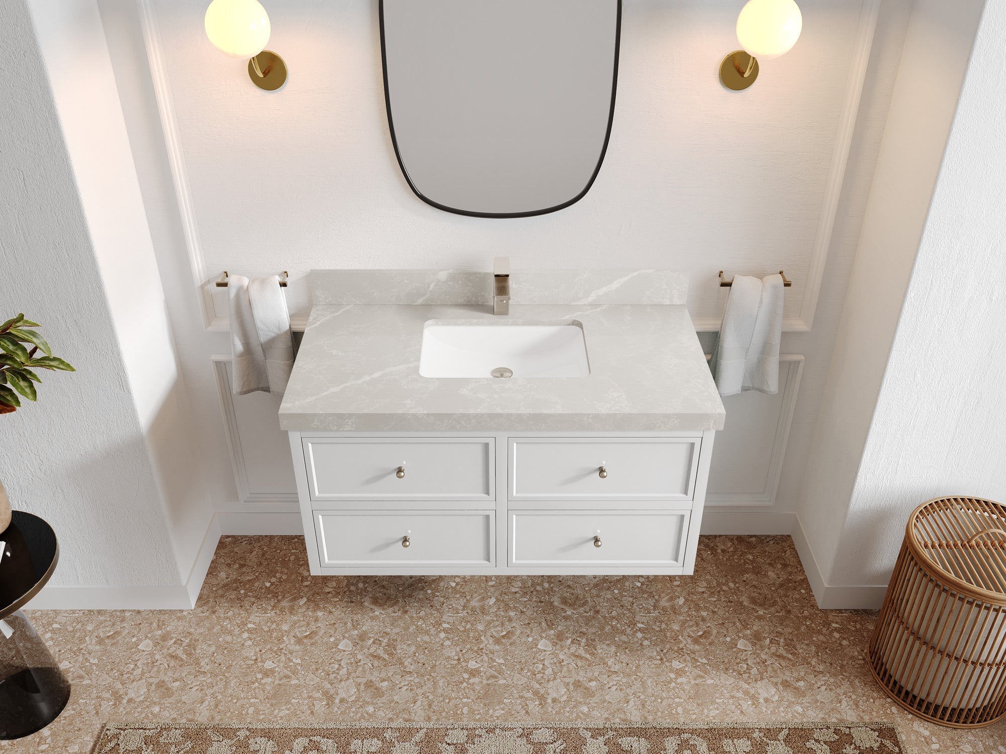 Roswell Floating 42 in. W x 22 in. D Single Sink Bathroom Vanity - Willow Bath and Vanity